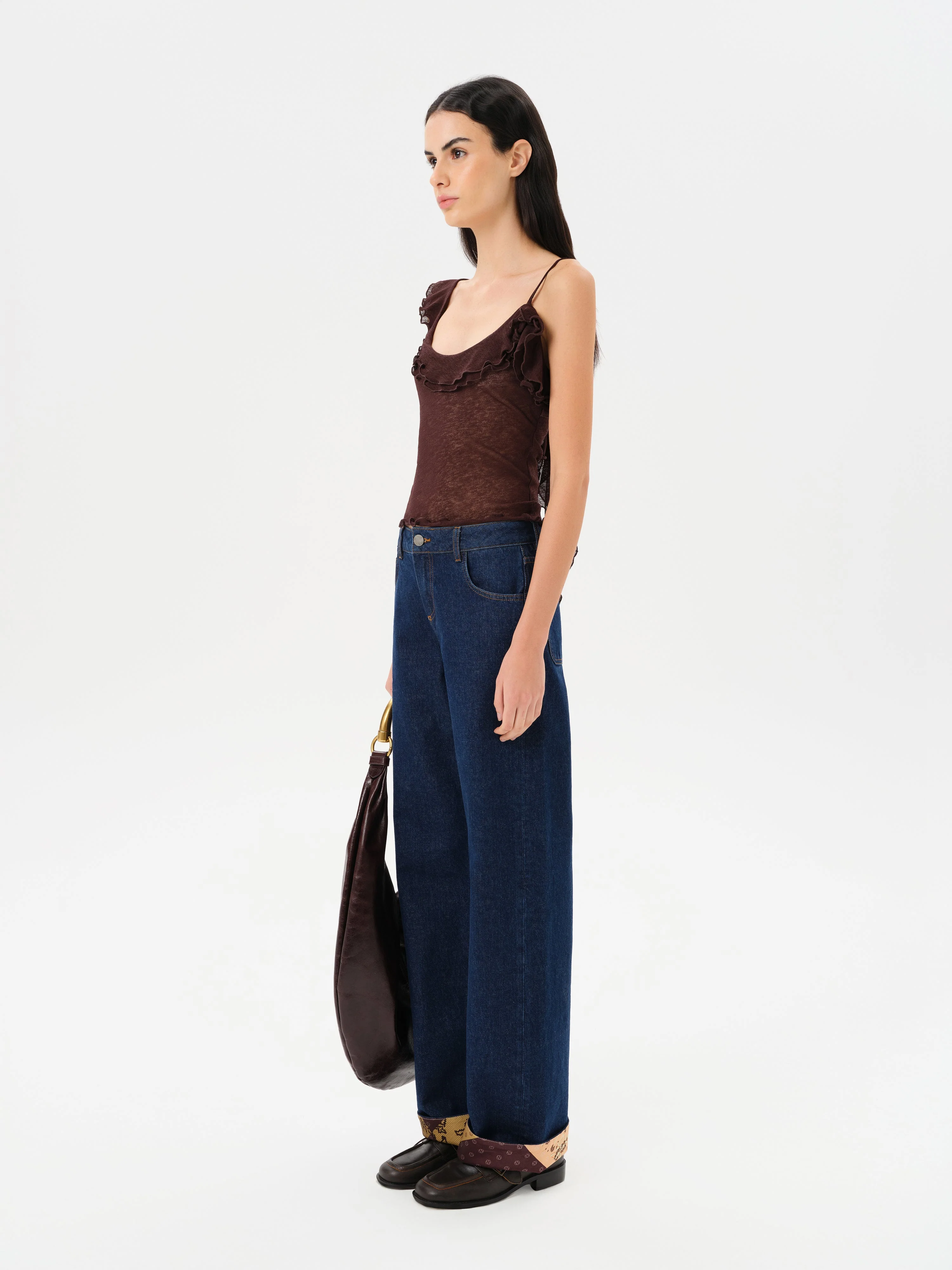 ARLA - Sheer mesh top with ruffle detail - Image 3