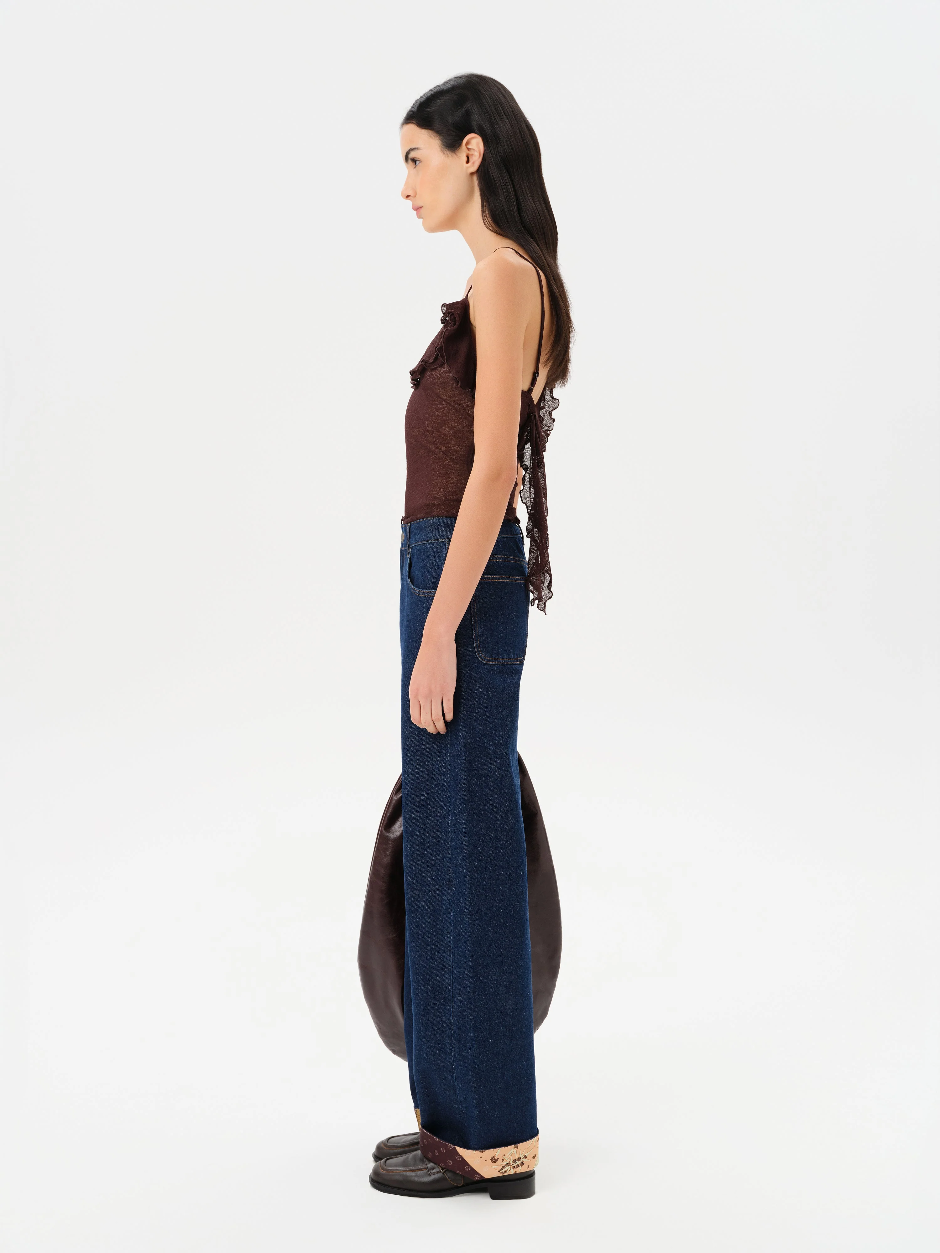 ARLA - Sheer mesh top with ruffle detail - Image 4