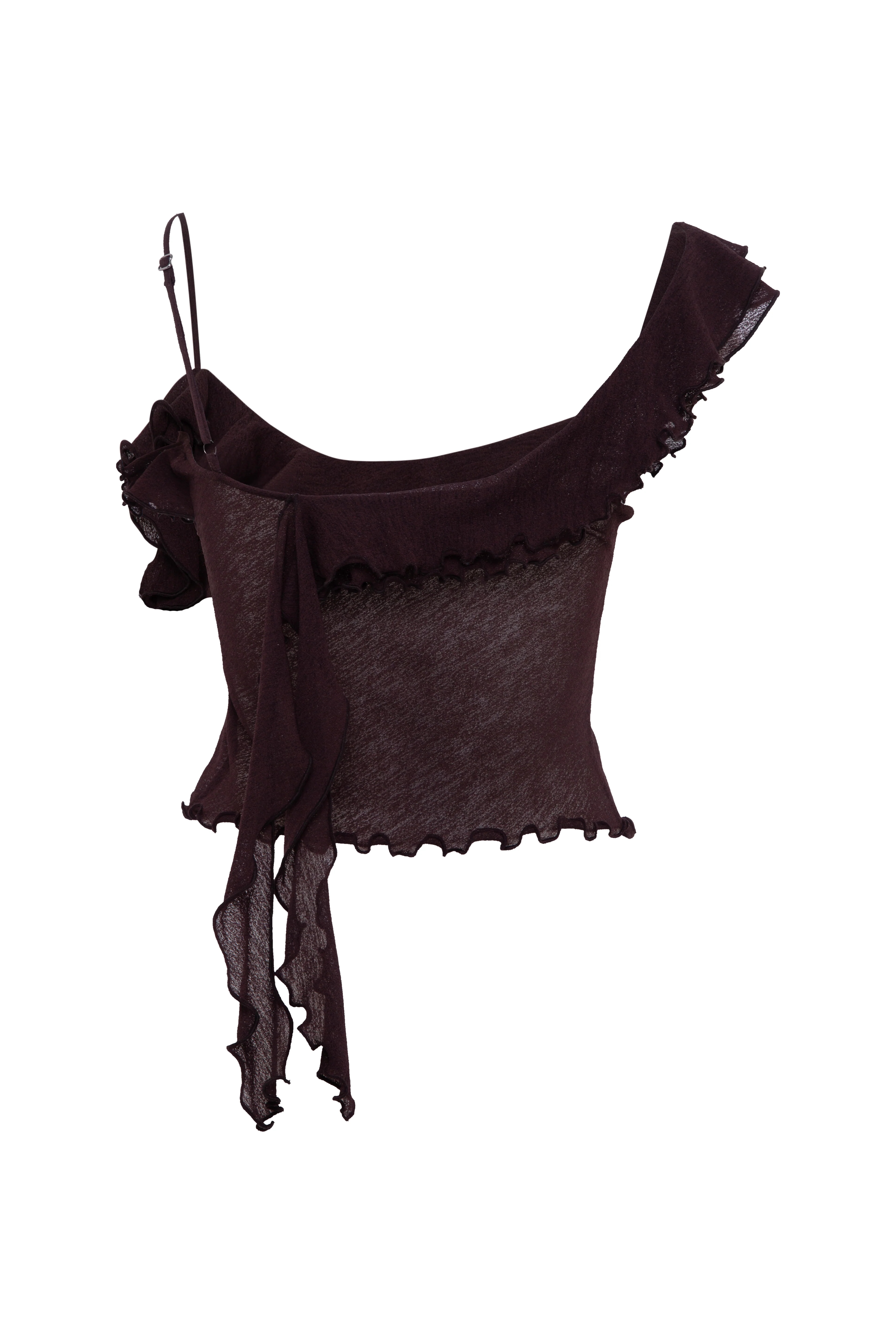 ARLA - Sheer mesh top with ruffle detail - Image 7