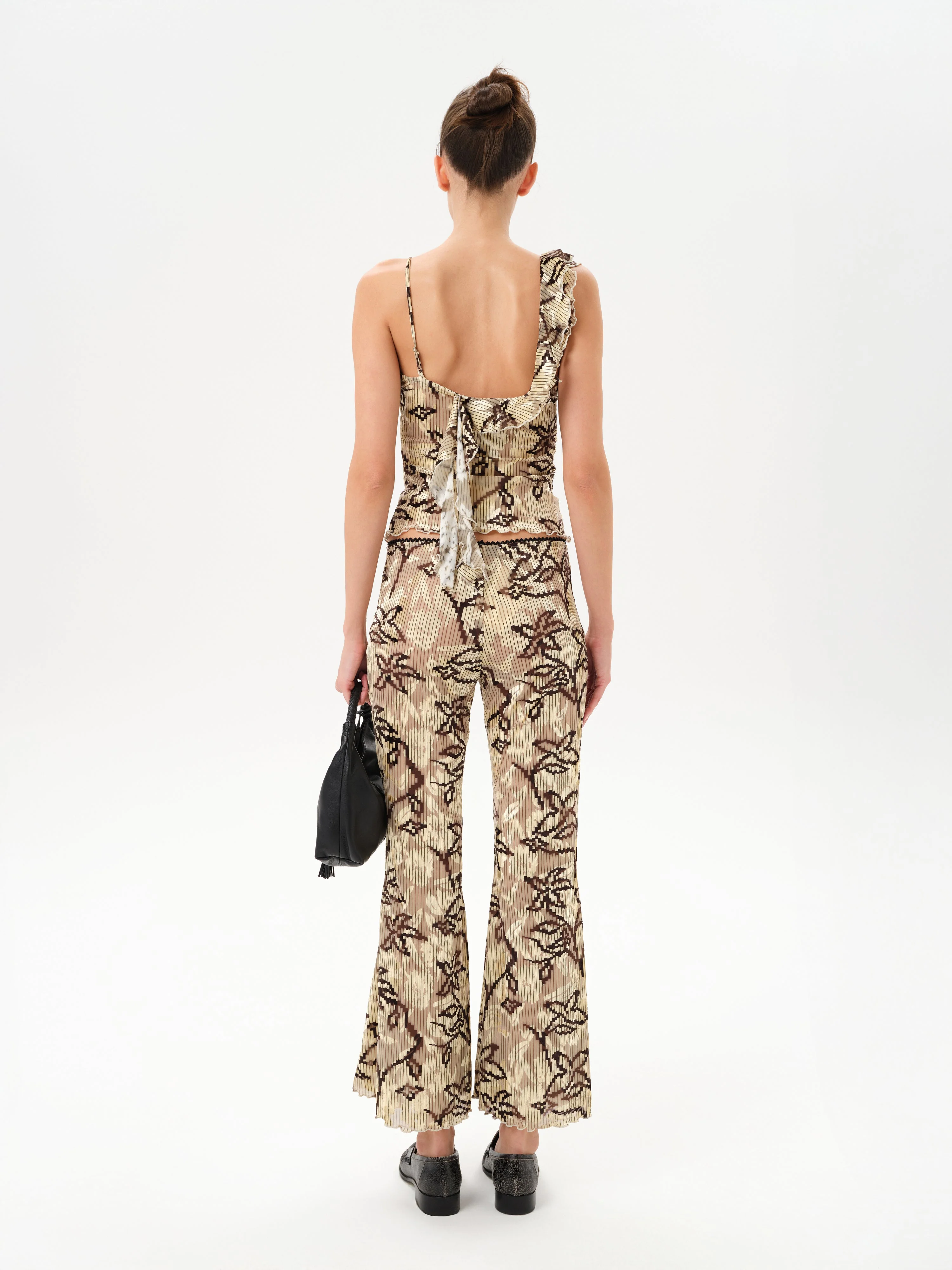 ARLA - Velvet devoré printed top with shoulder detail - Image 6
