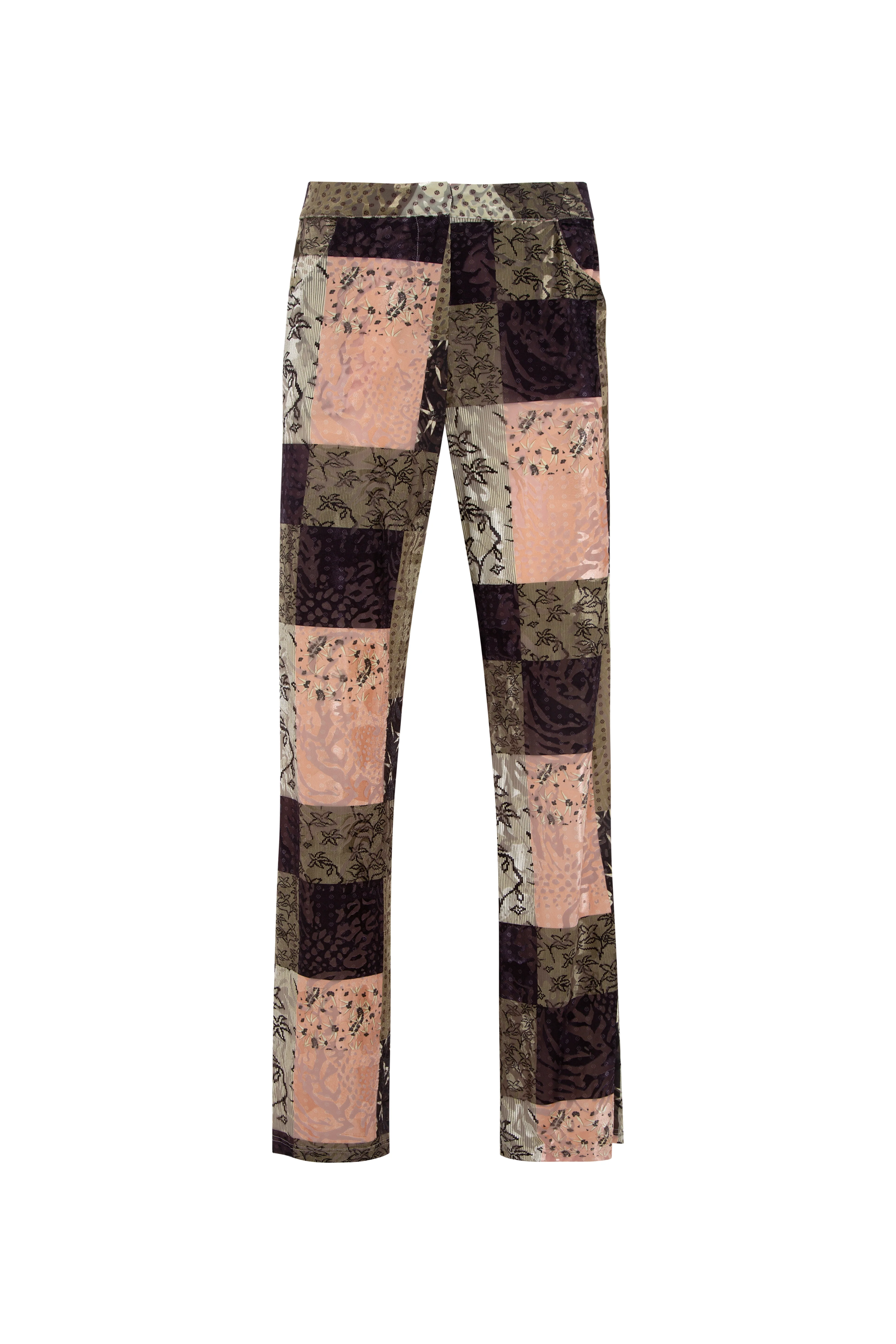 BRITY - Low-rise patchwork velvet pants - Image 6