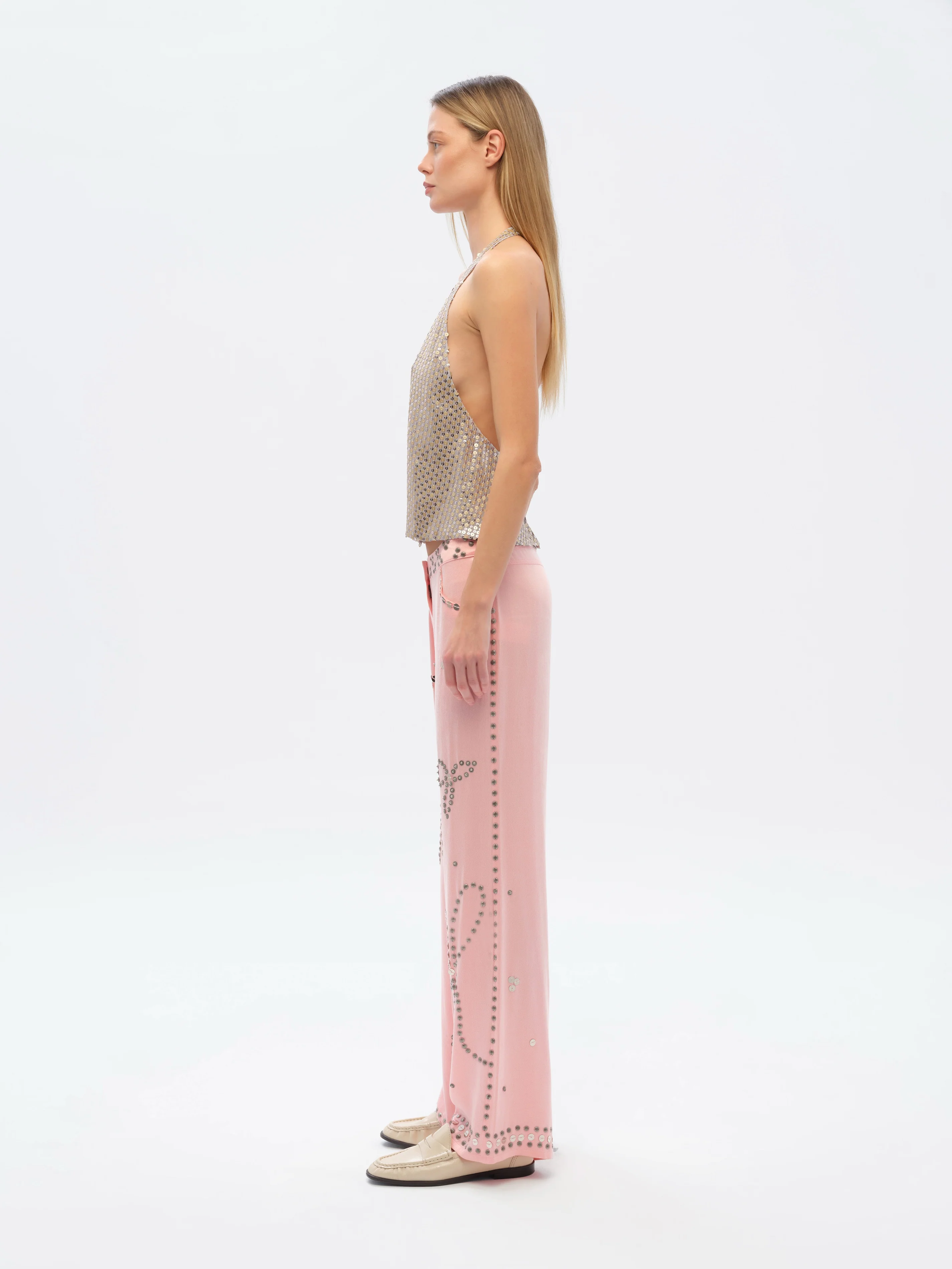 BRITY - Low-rise straight-leg embellished pants - Image 3