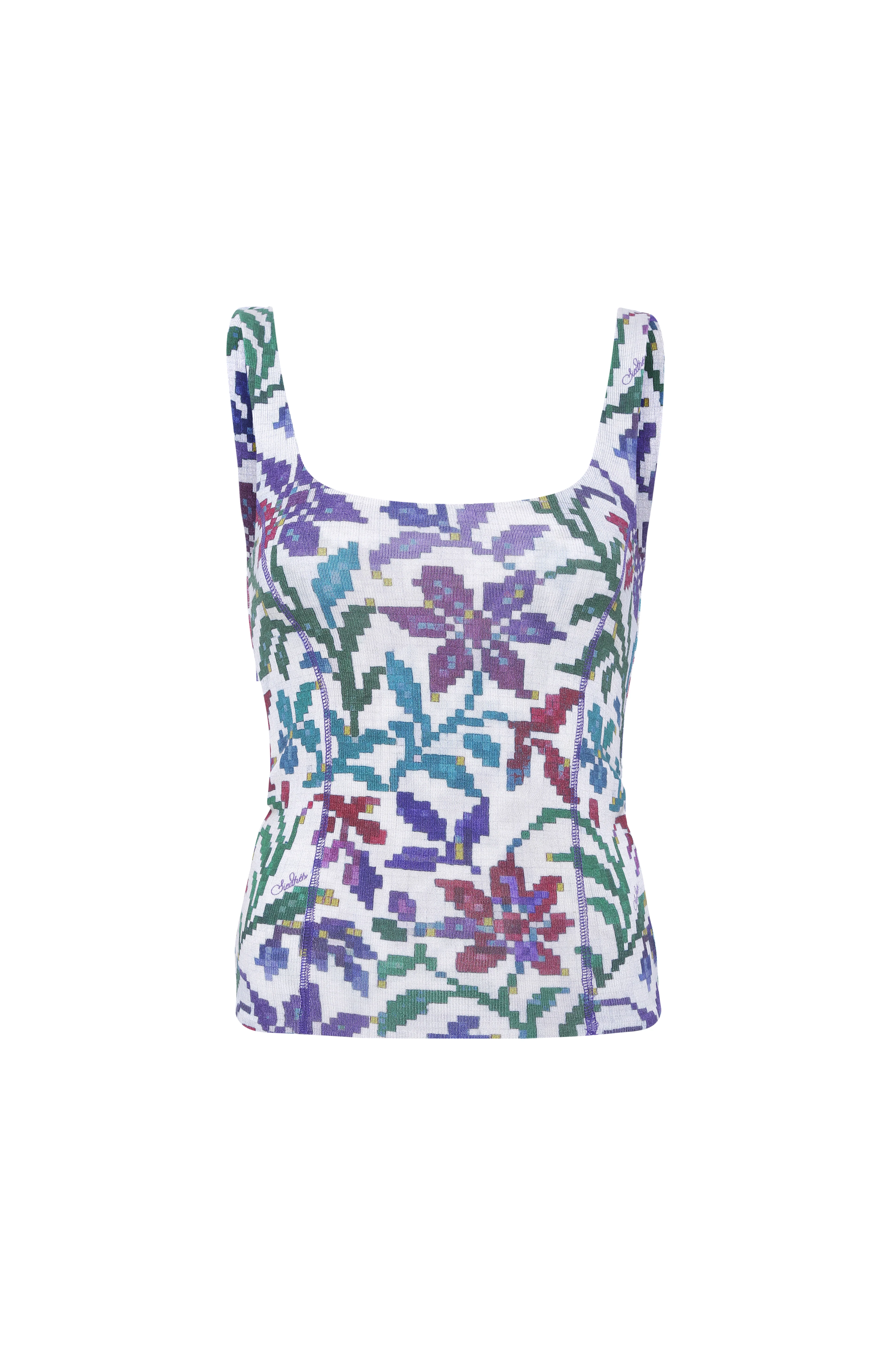 CALI - Printed square-neck tank top - Image 4