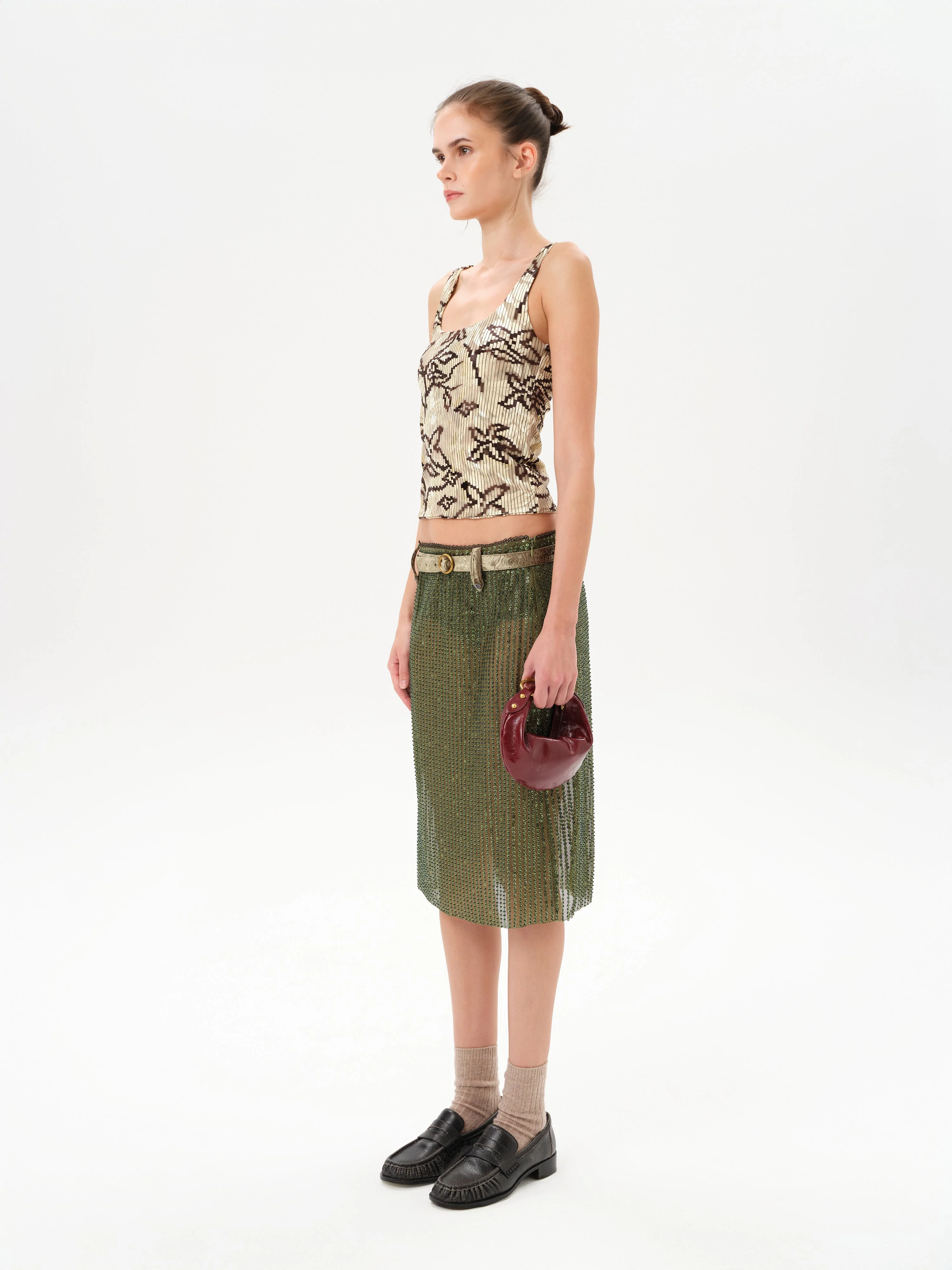 CALI - Velvet tank top with devoré detail - Image 3