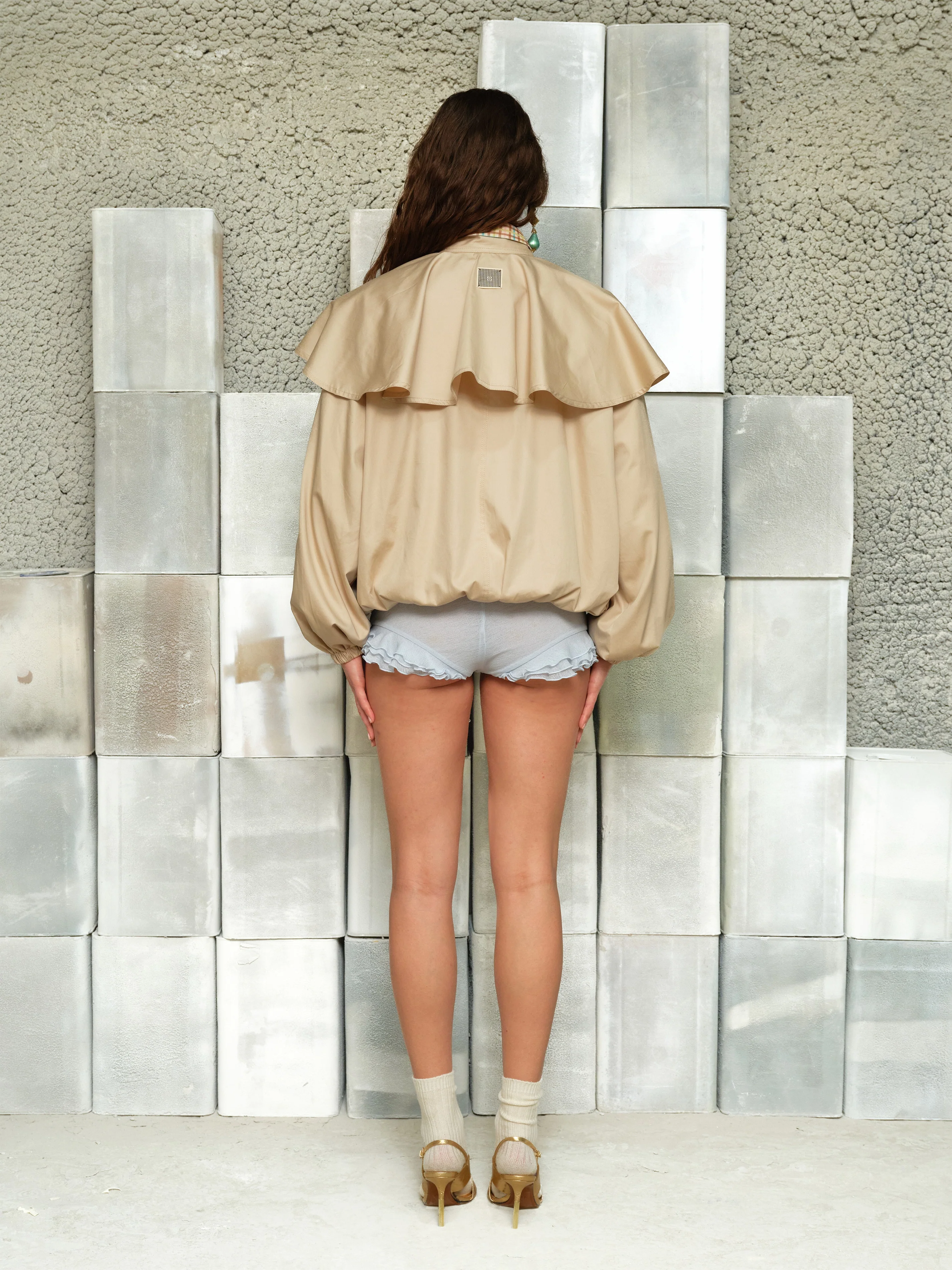 DUNE - Cape-detailed jacket with tie-neck - Image 4