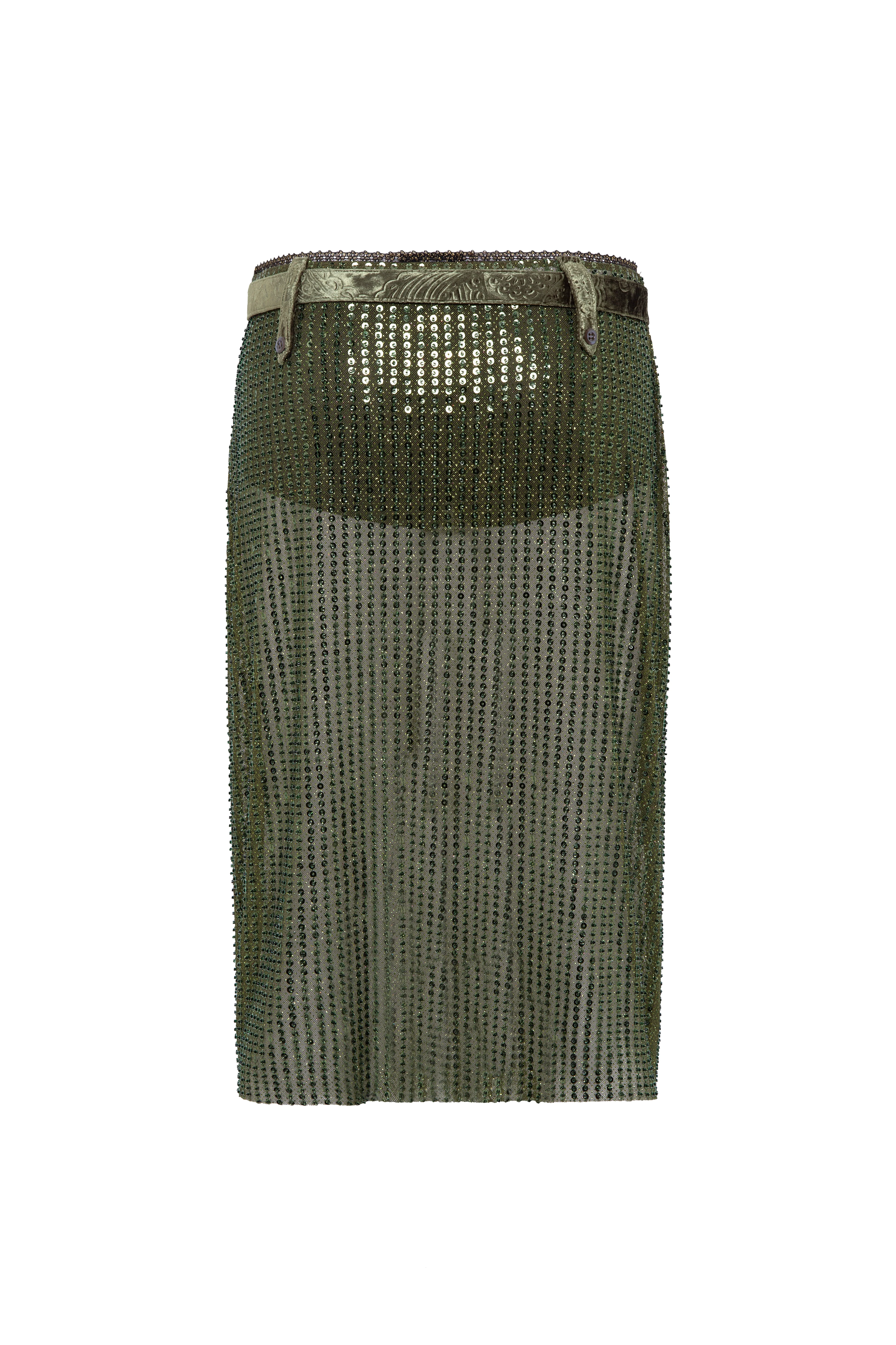 ESTELLE - Sequin sheer midi skirt with belt detail - Image 6