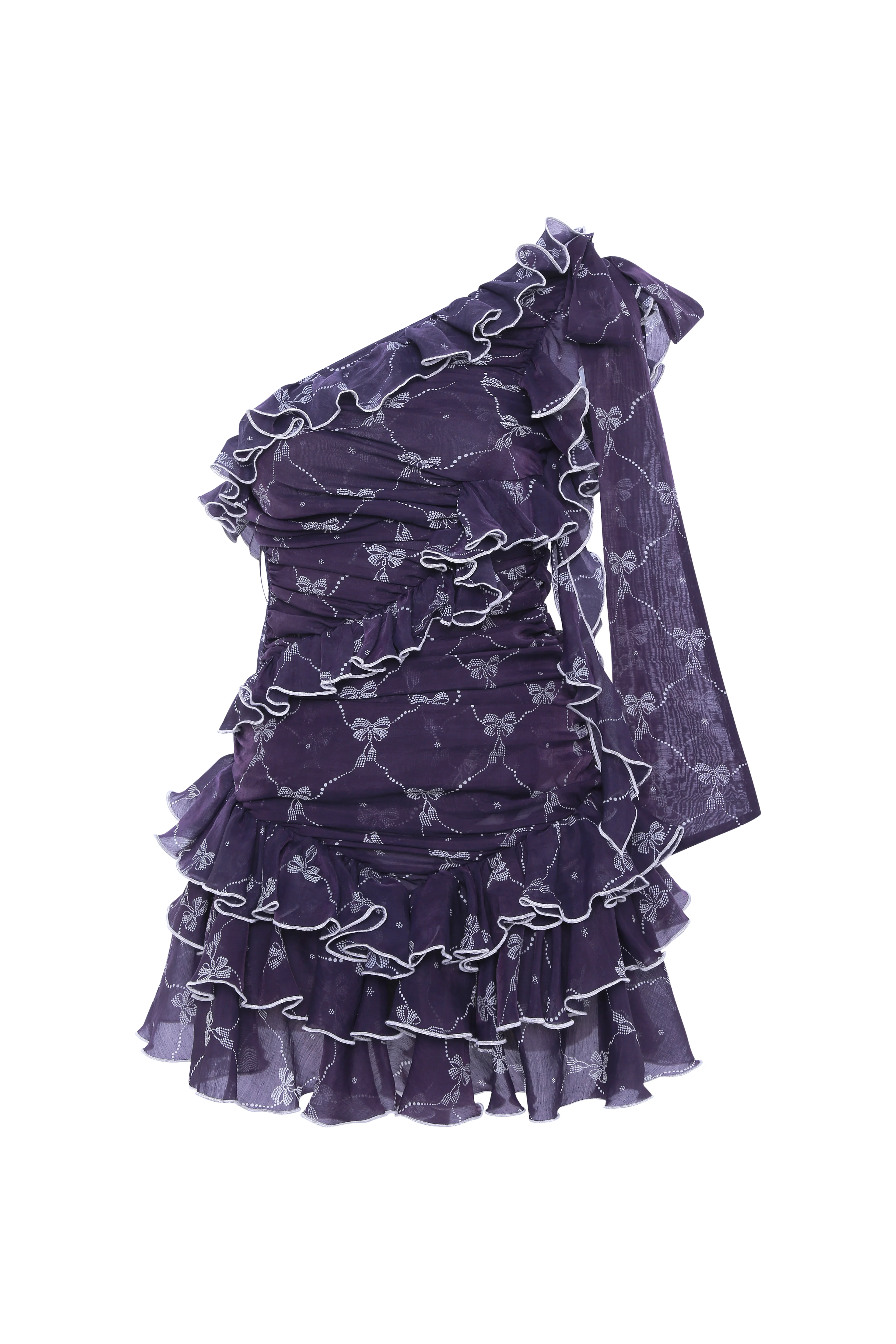 FRILLA - Bow detailed ruffle one-shoulder dress - Image 5