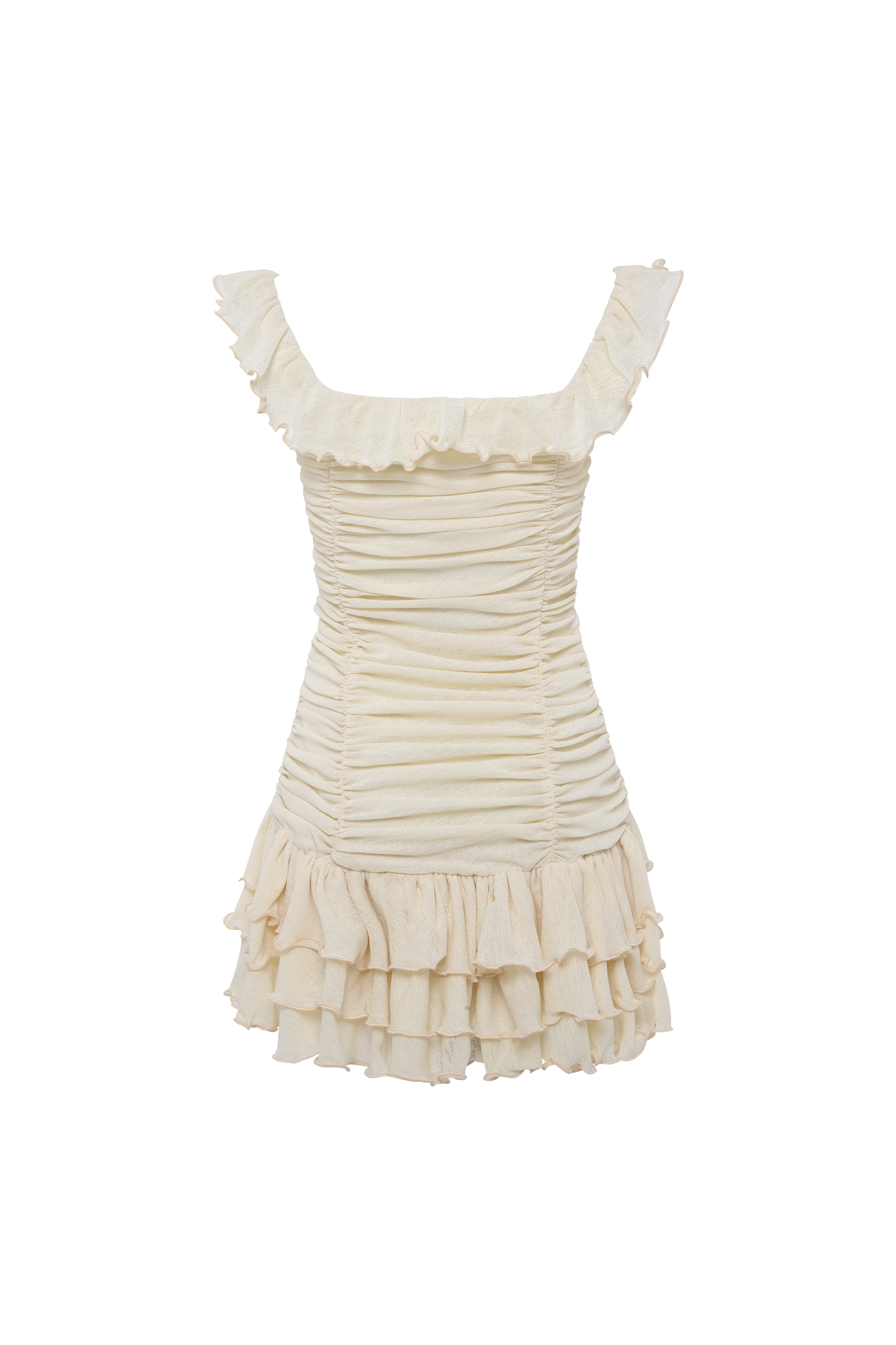 GEMMA - Mini dress with all-over ruched texture - Image 8