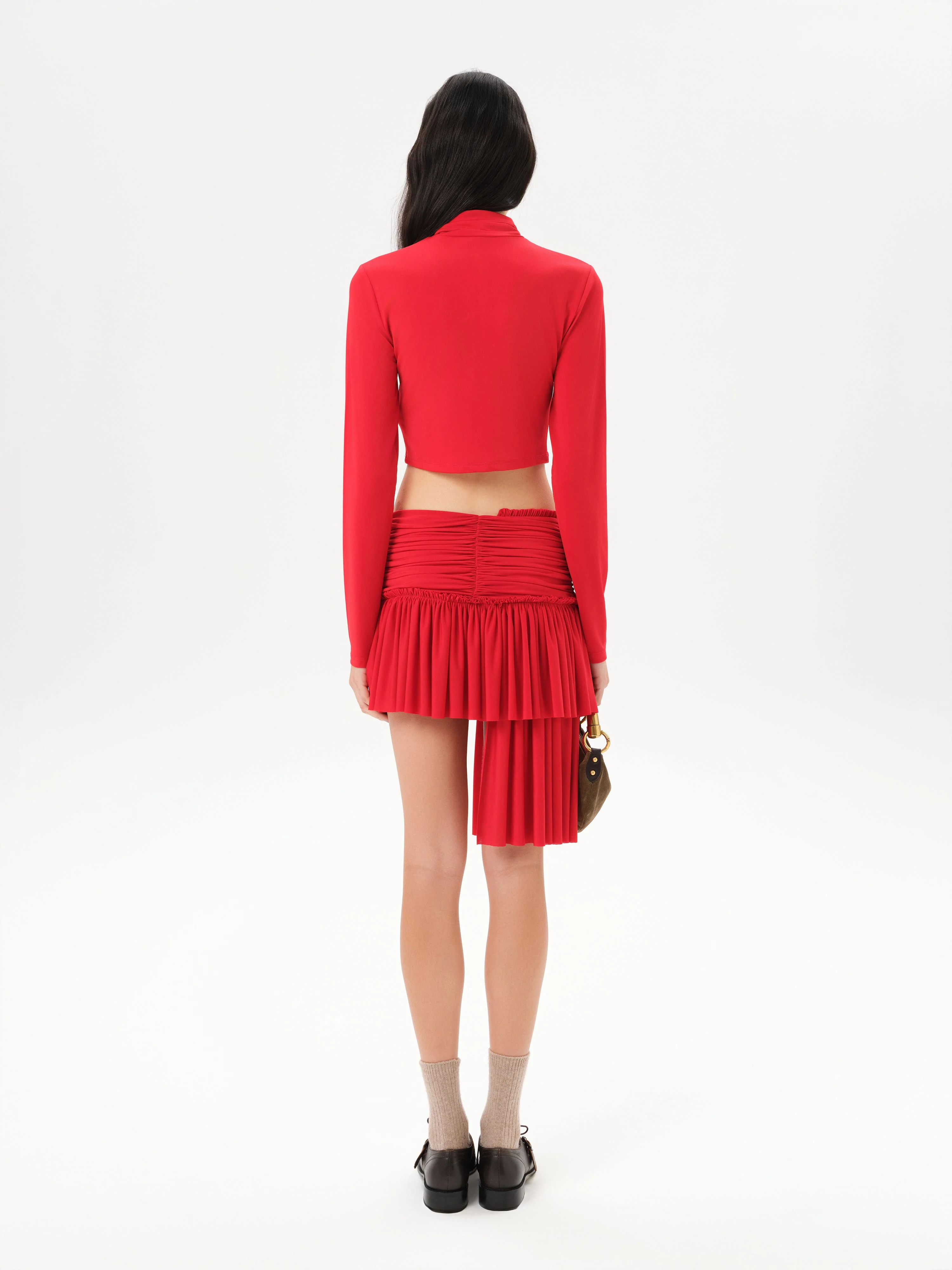 GIGI - Asymmetric jersey mini skirt - Image 4