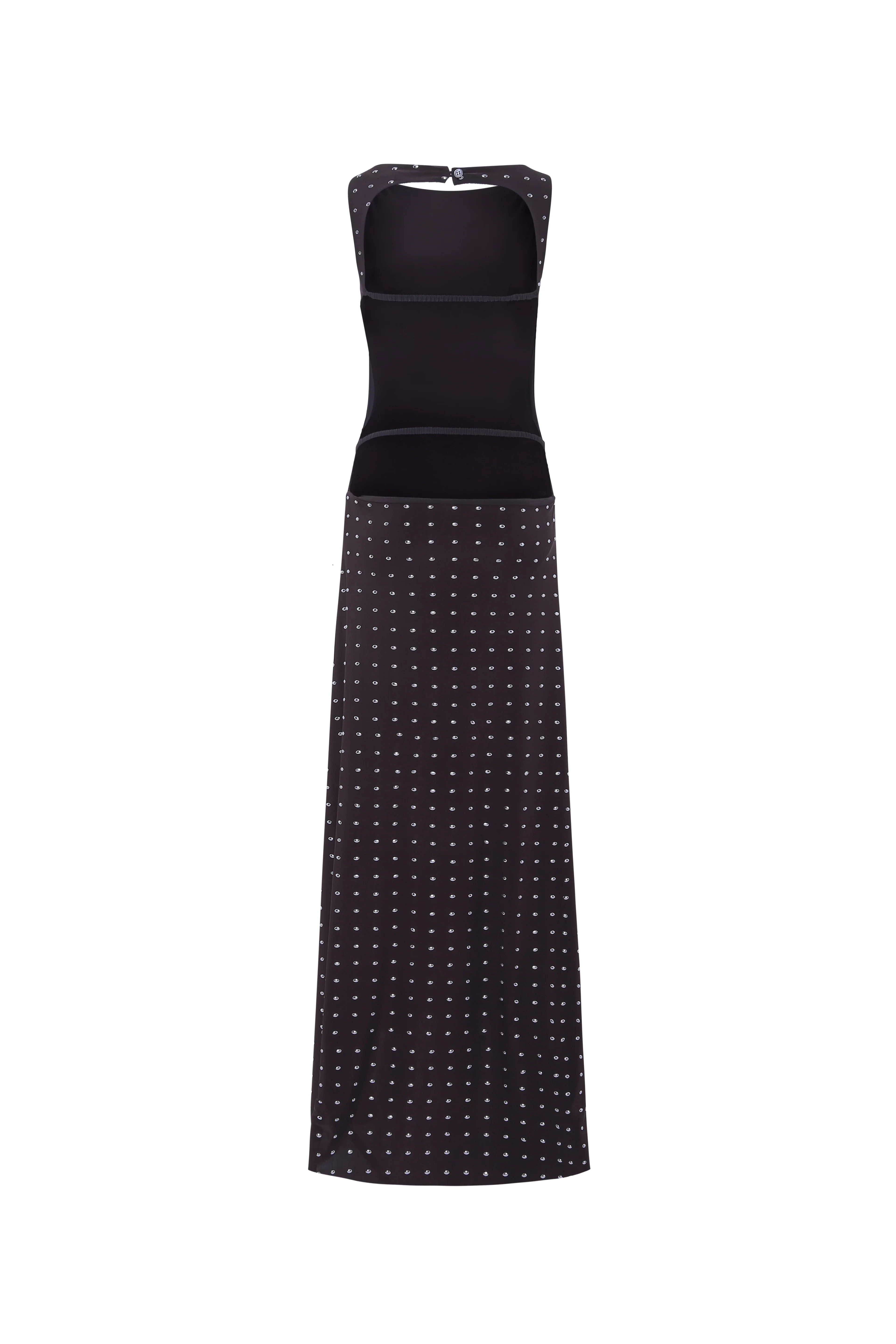 GRACE - Sleeveless maxi dress in stretch jersey with all-over metal studs - Image 6