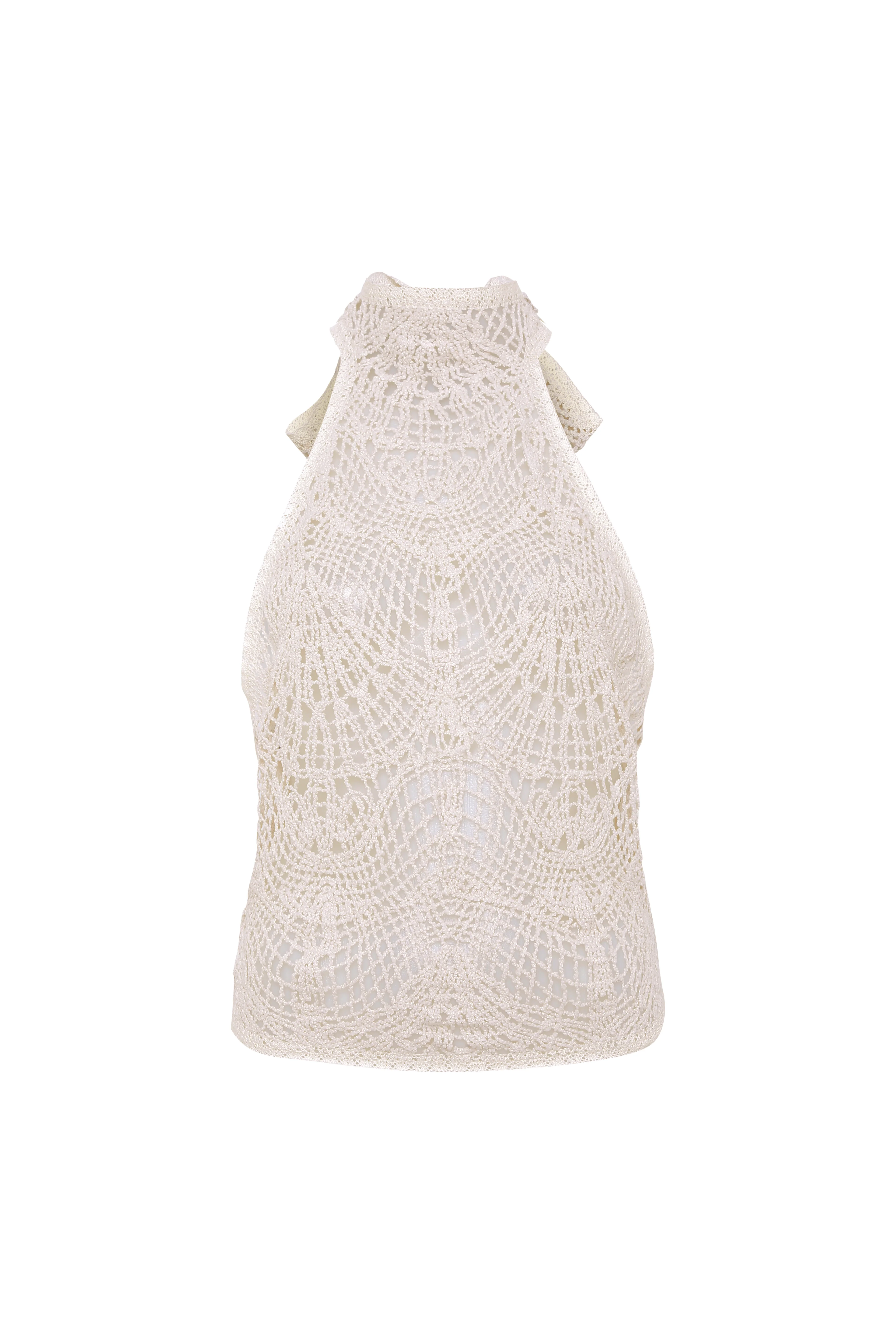 INDY - Halterneck crocheted top with open-knit texture - Image 6