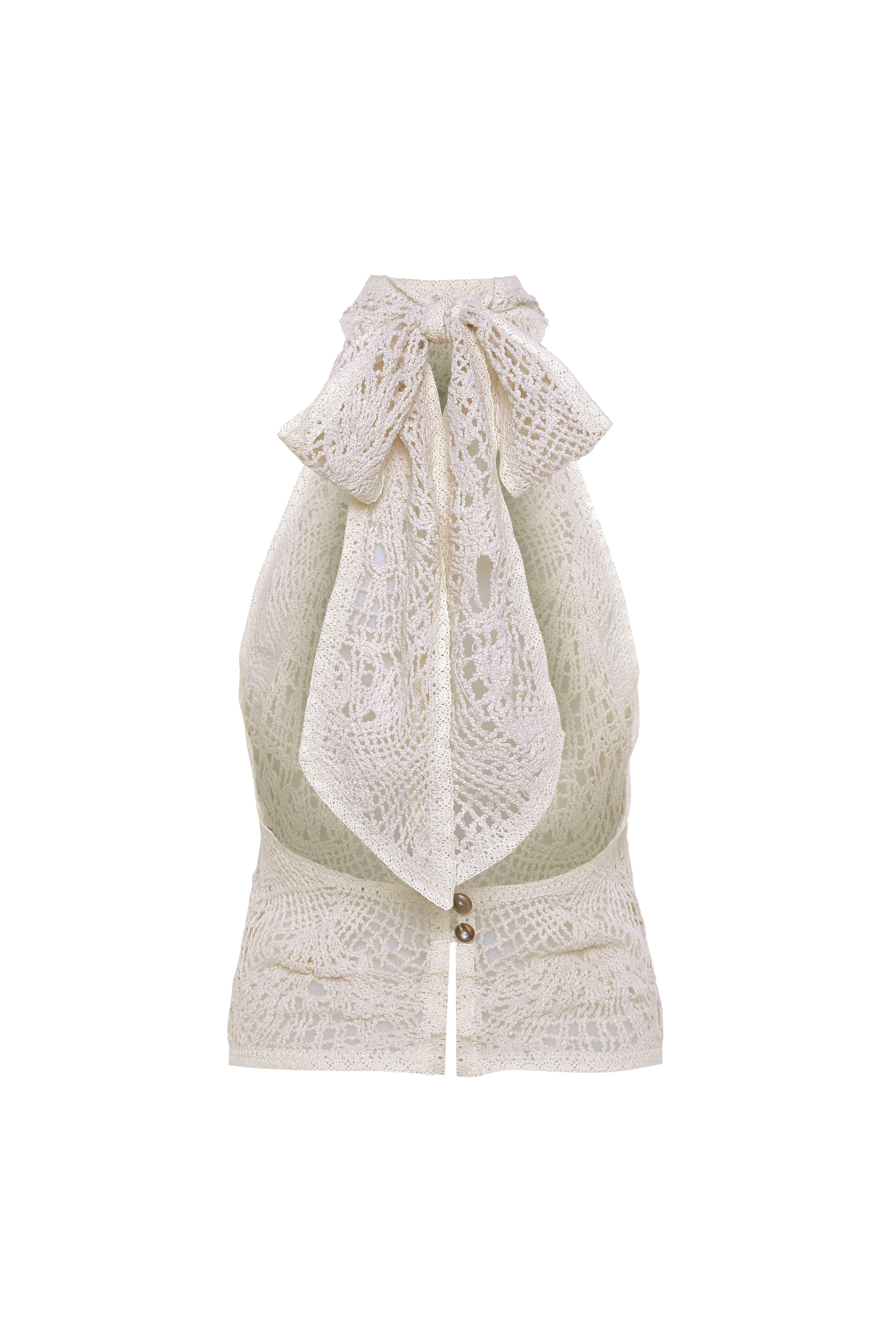 INDY - Halterneck crocheted top with open-knit texture - Image 7