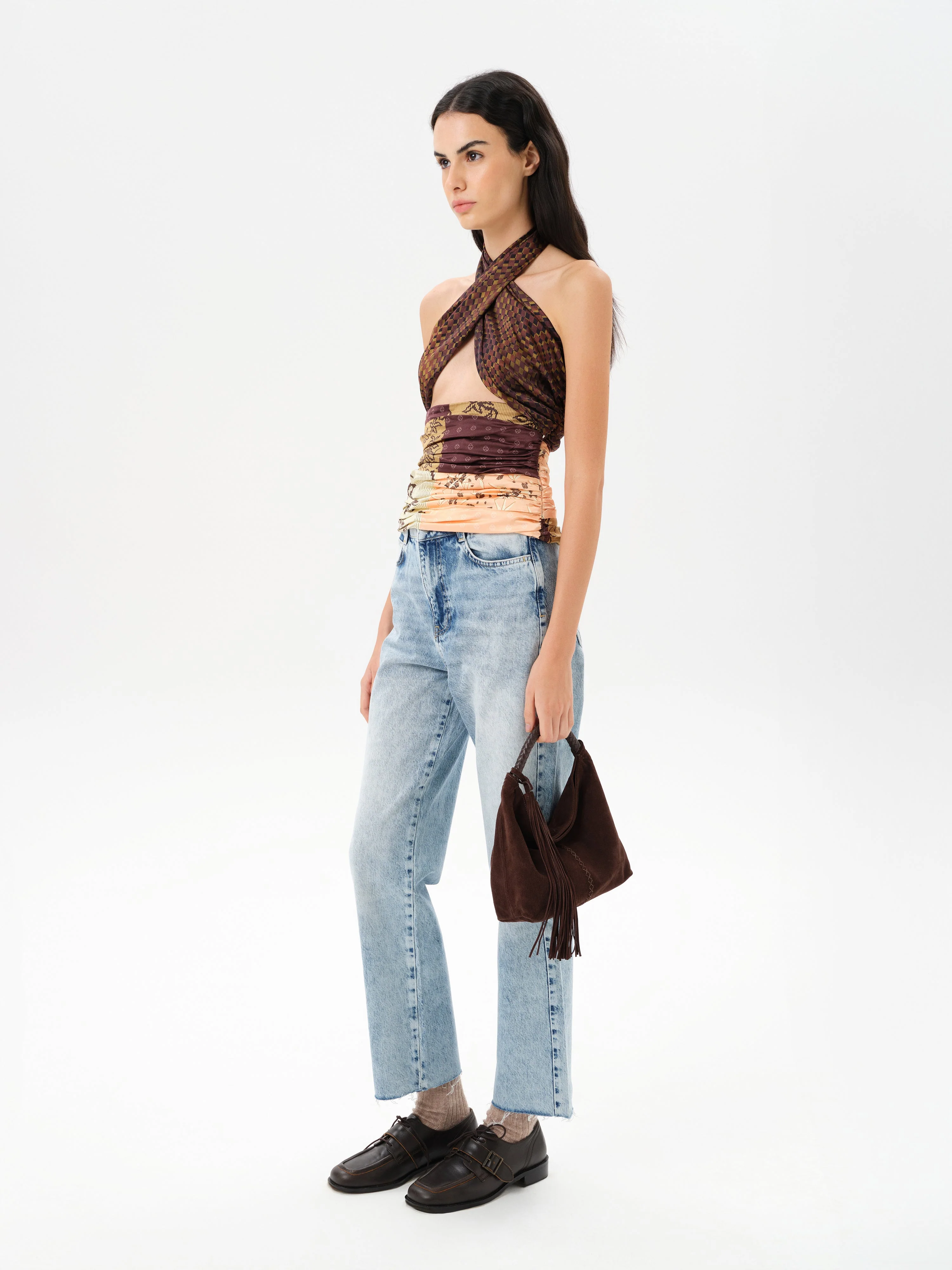 IZZY - Multi-pattern patchwork halter top - Image 3