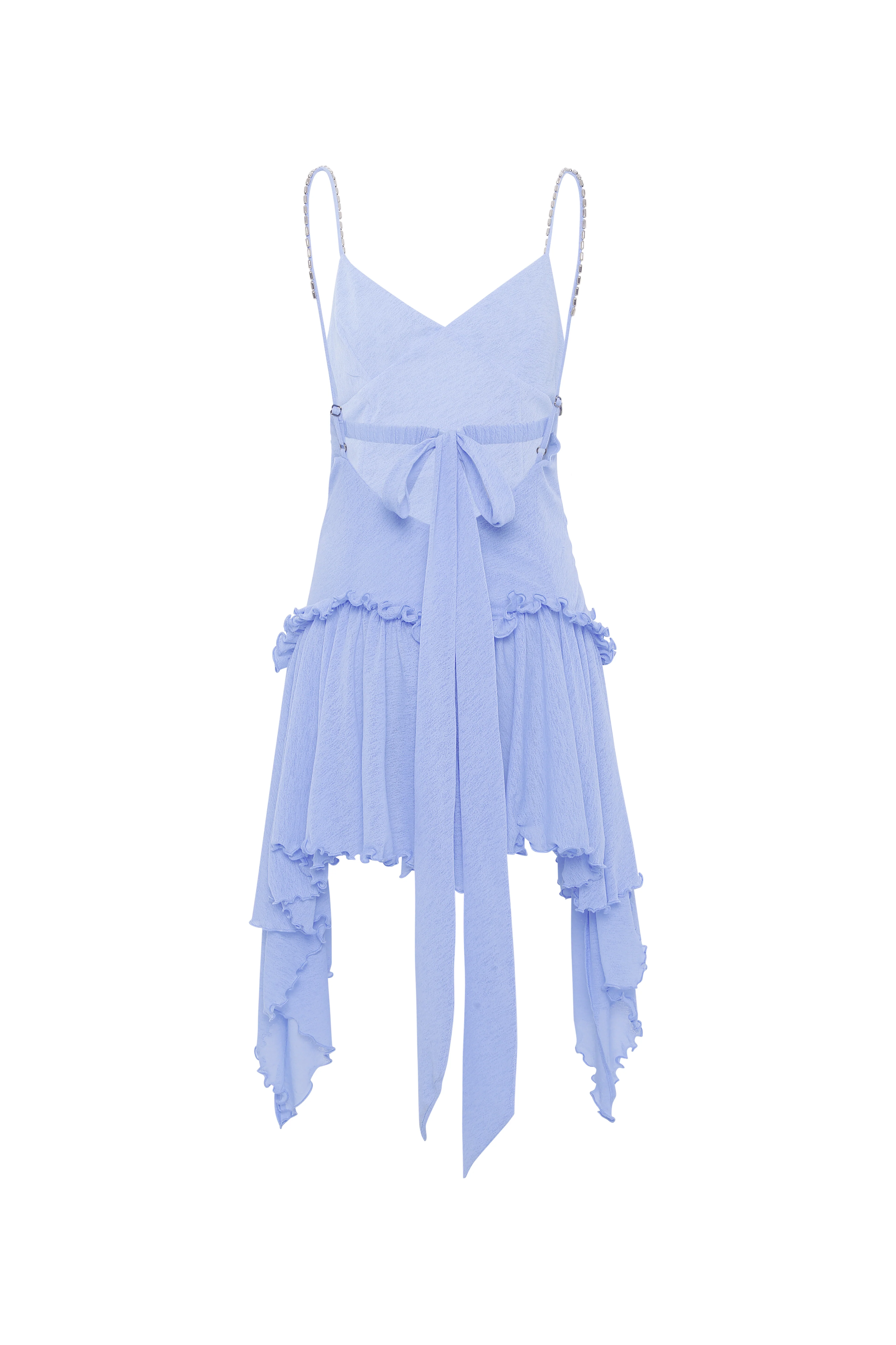 JAZ - Ruched v-neck mini dress with sequin-embroidery - Image 5