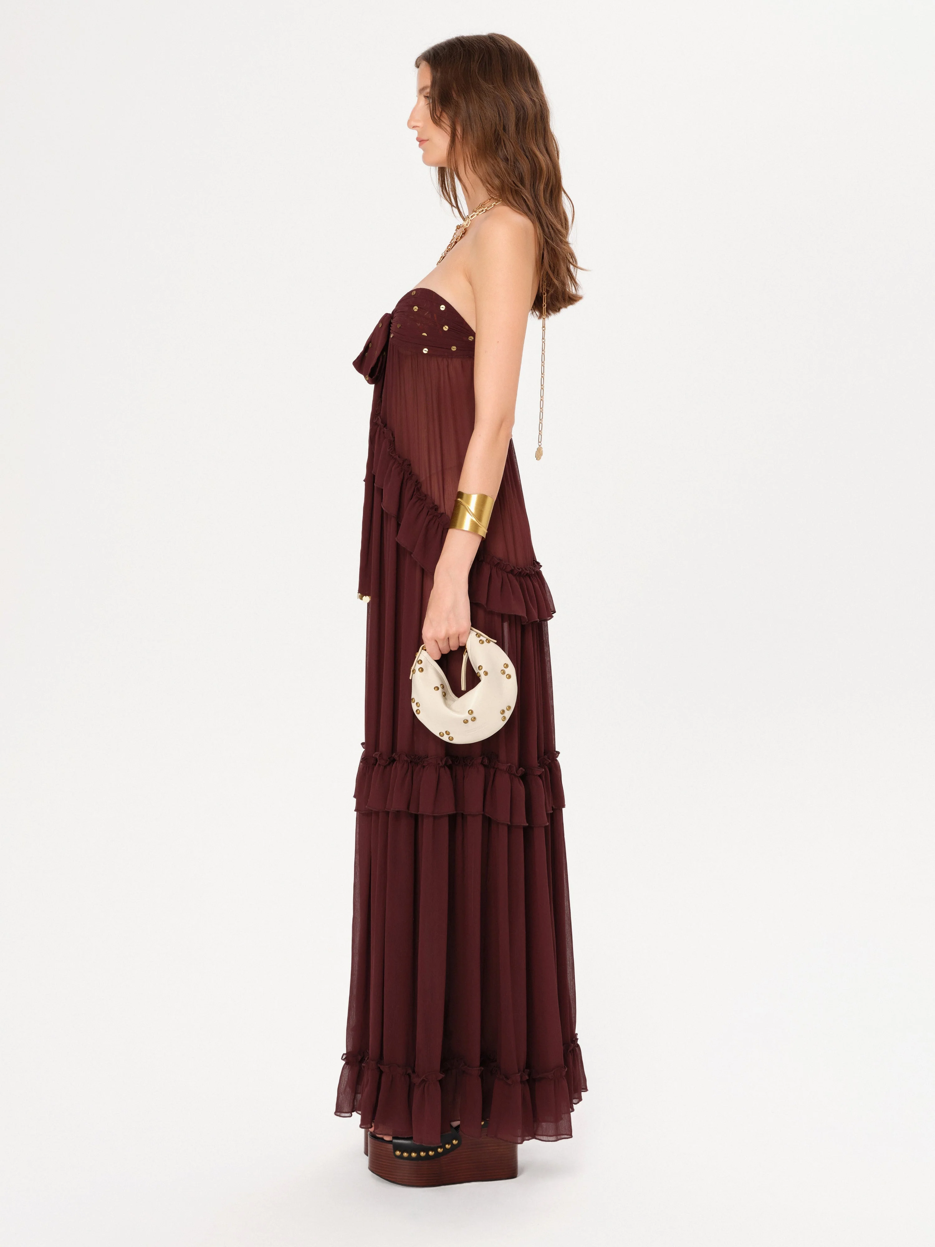 JOSIANE - Bead-embellished ruffled maxi dress - Image 2