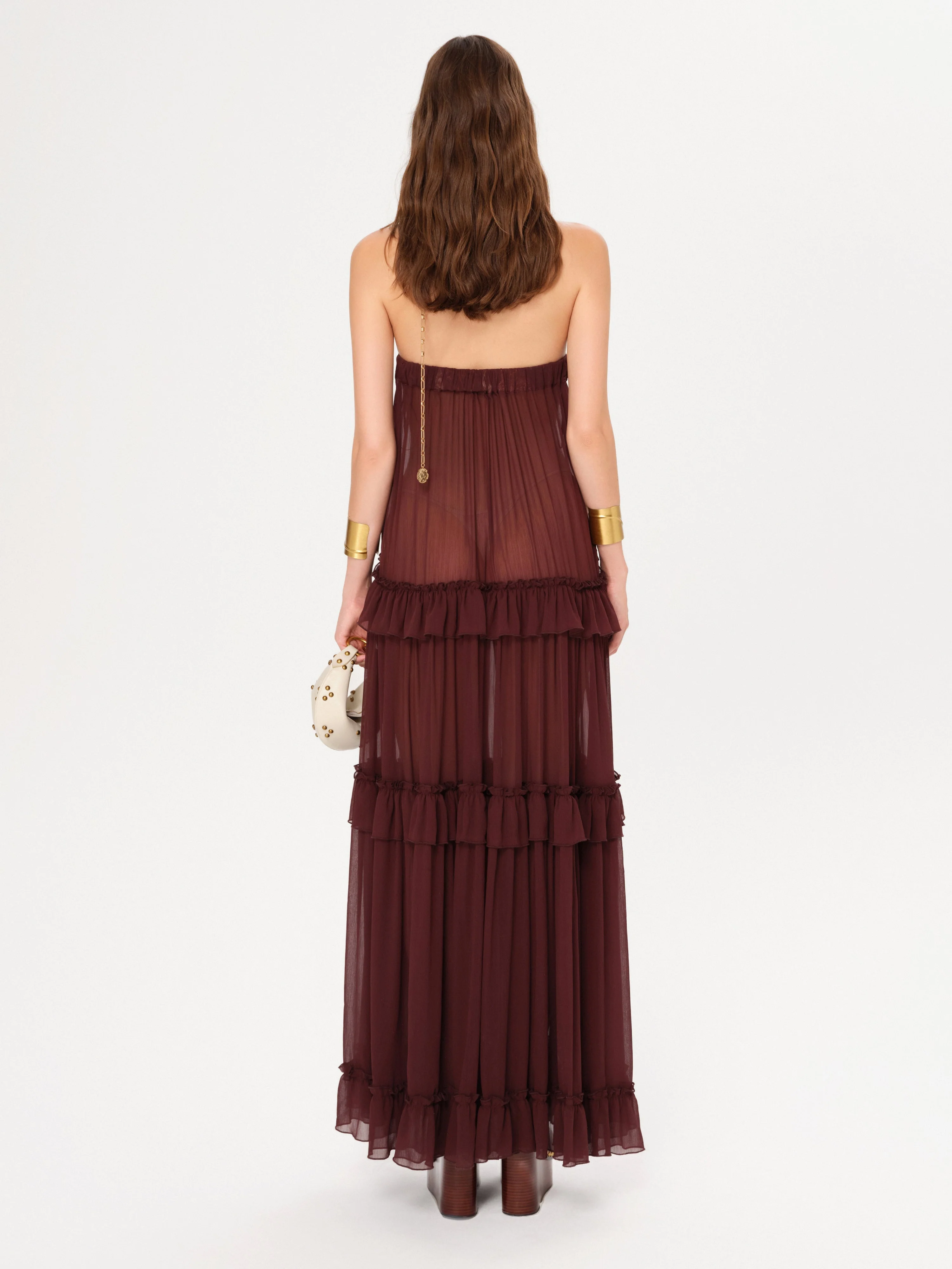 JOSIANE - Bead-embellished ruffled maxi dress - Image 3