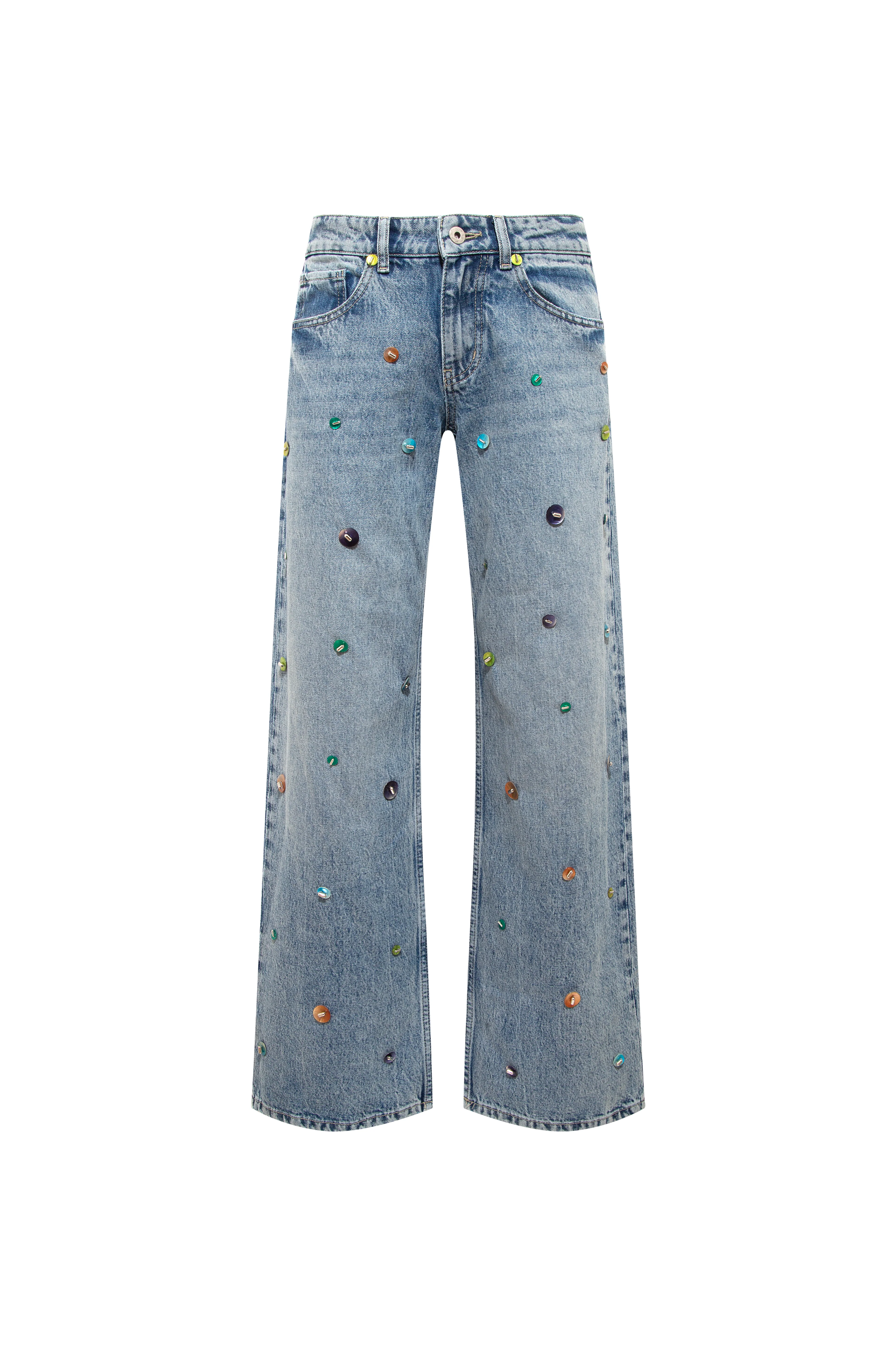 JUNIE - Beaded straight-leg jeans - Image 5