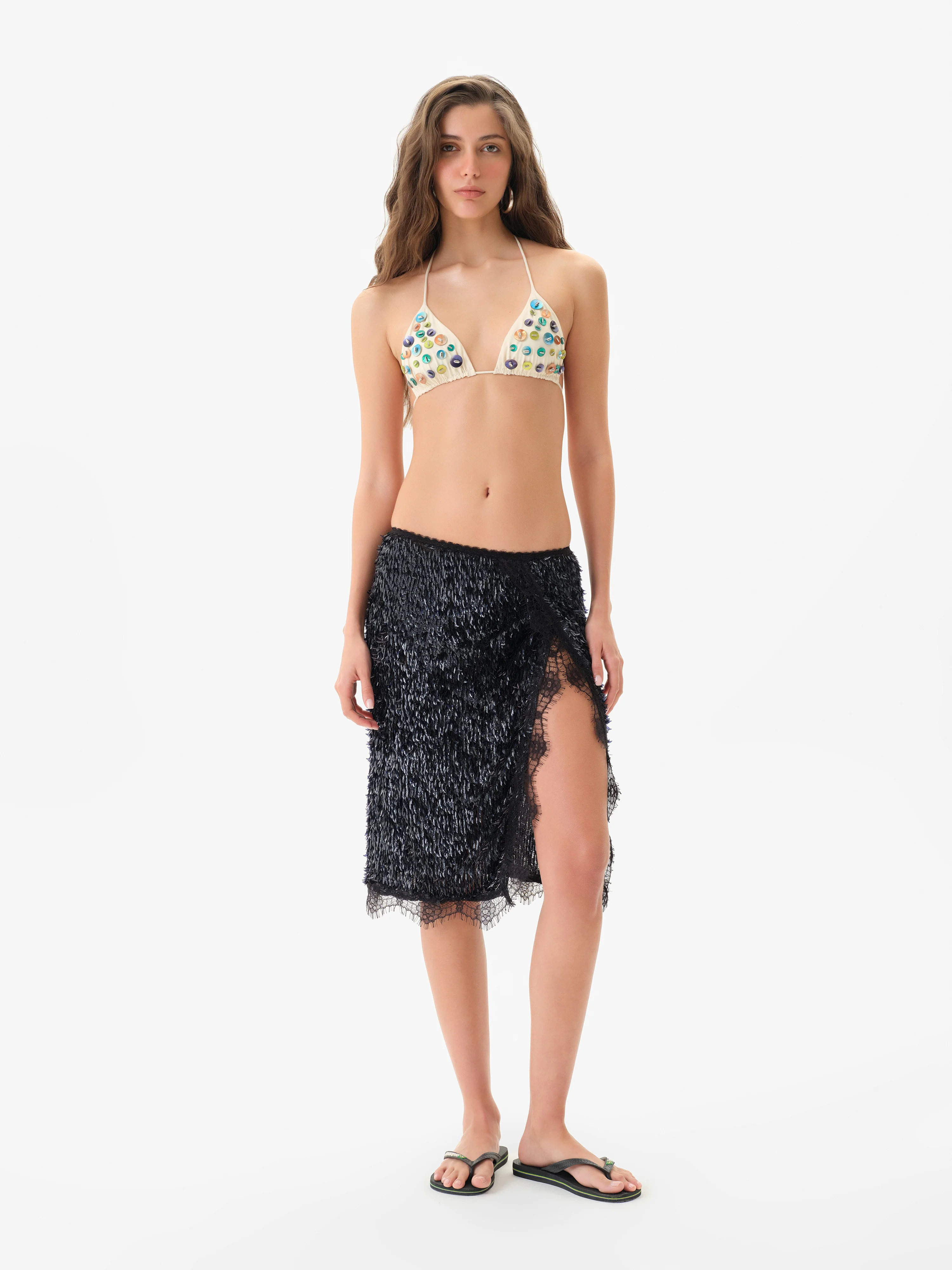 JUNIPER - Embellished triangle bikini top - Image 2