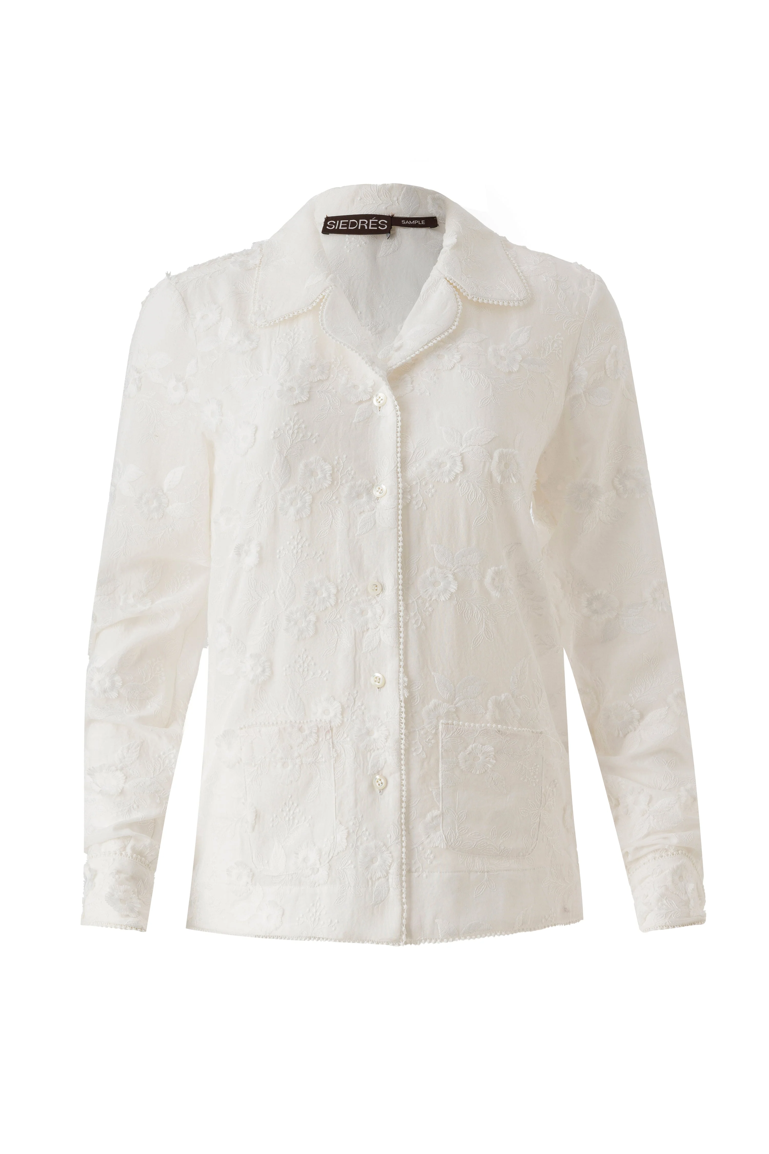 LESA - Flower appliqué detailed button-down shirt - Image 4