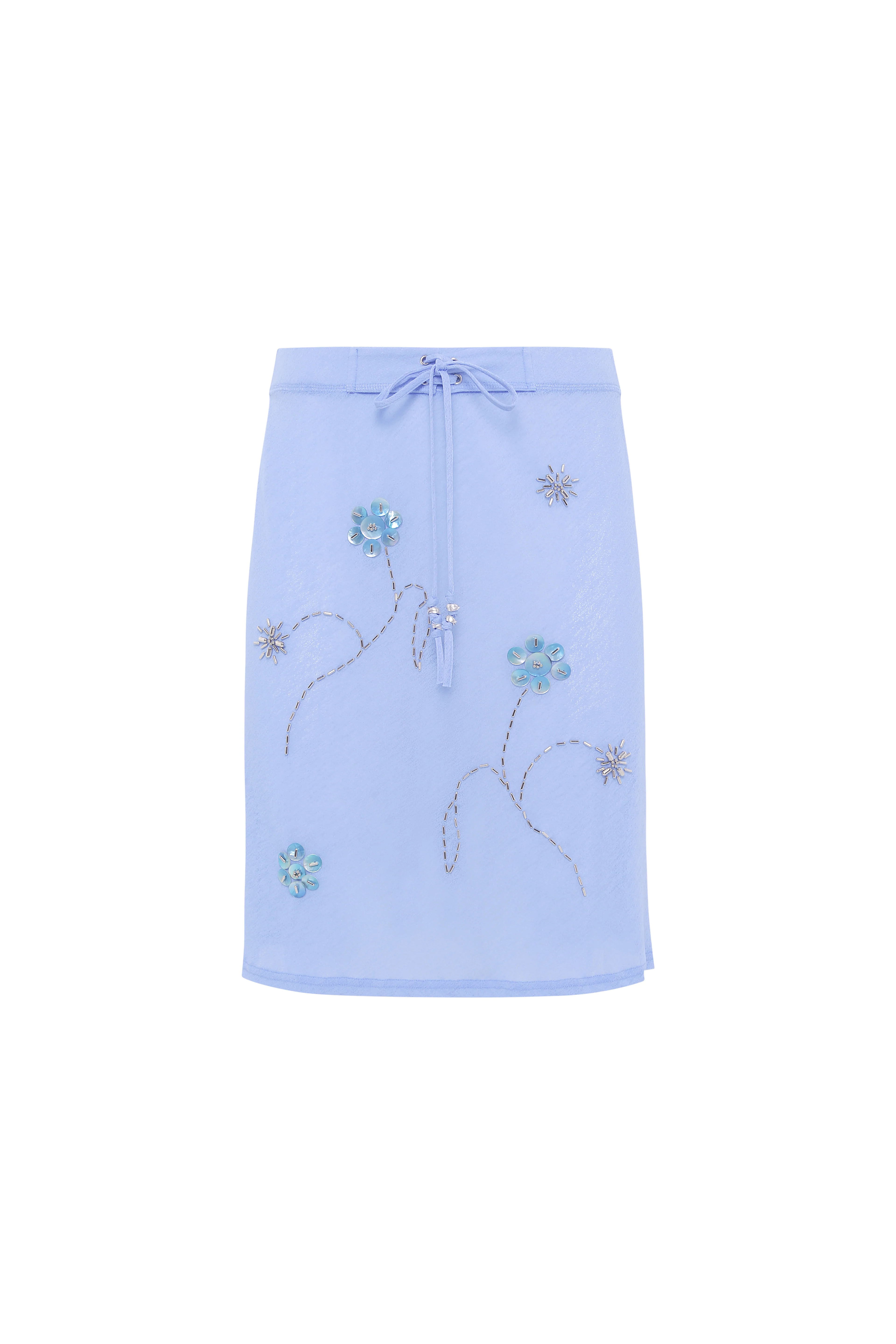 LIZ - Embroidered semi sheer mesh midi skirt - Image 4