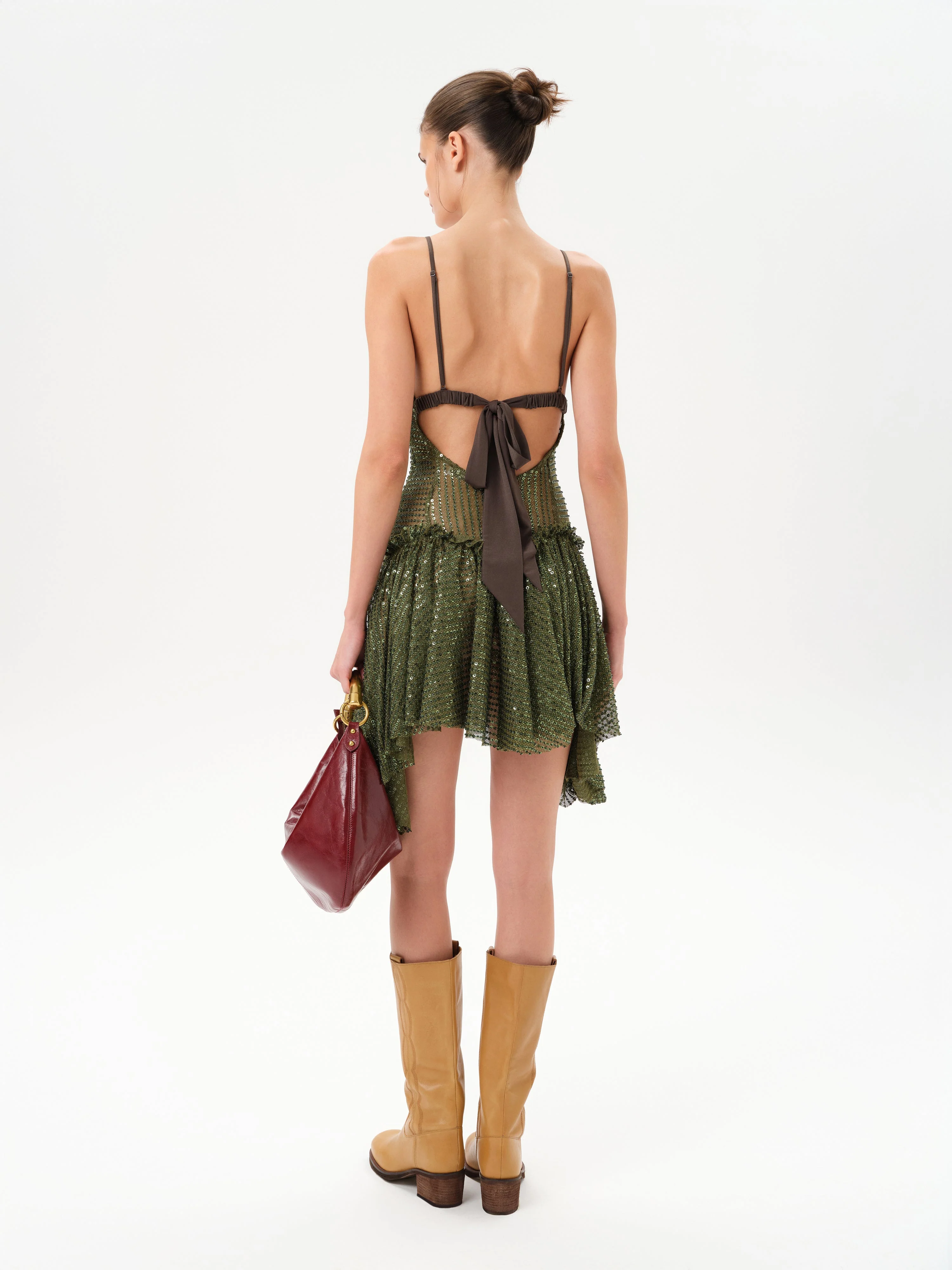 LUSTINA - Open-back sequin mini dress - Image 4