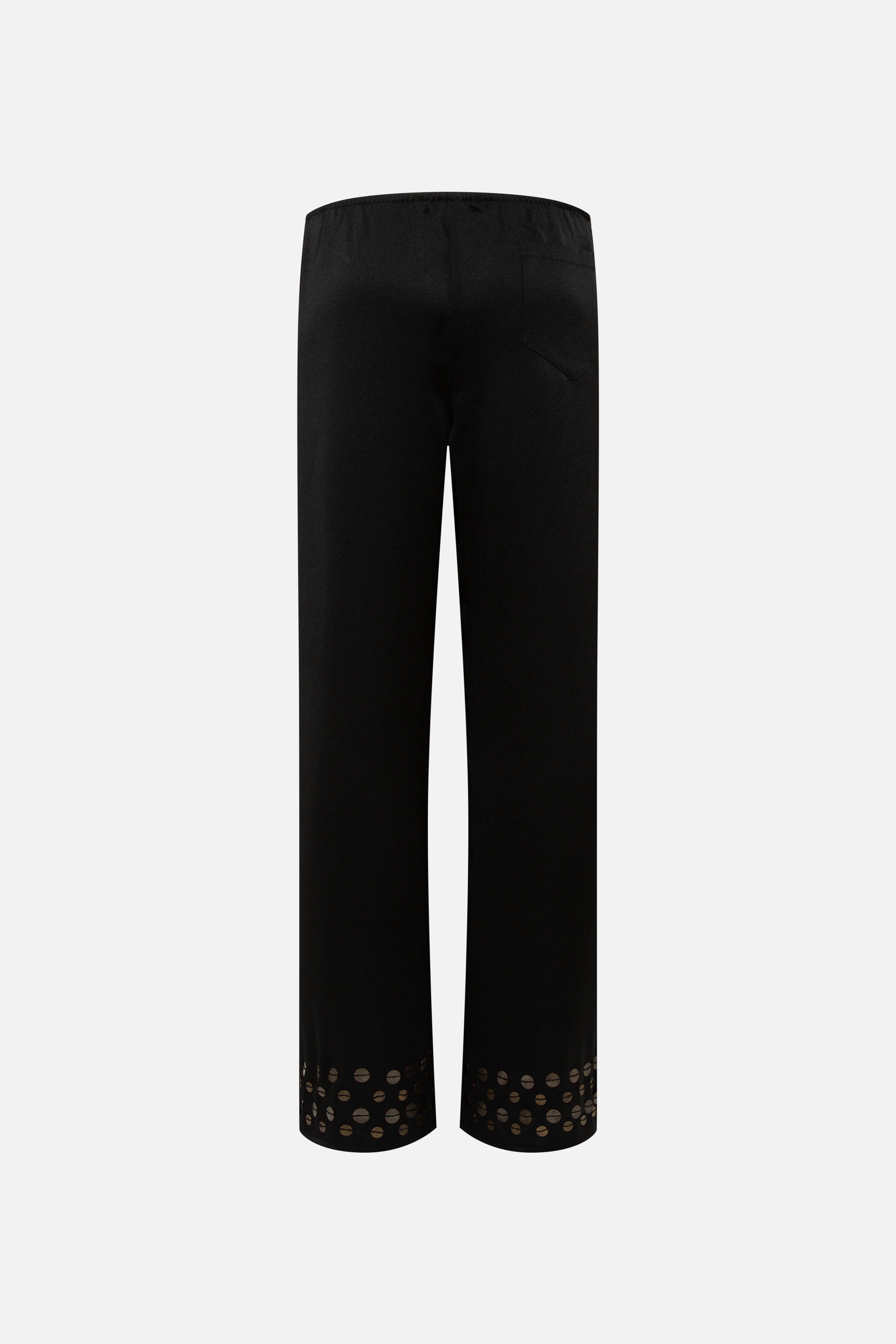 MANOCE - Wide-leg drawstring satin pants embroidered hem - Image 6