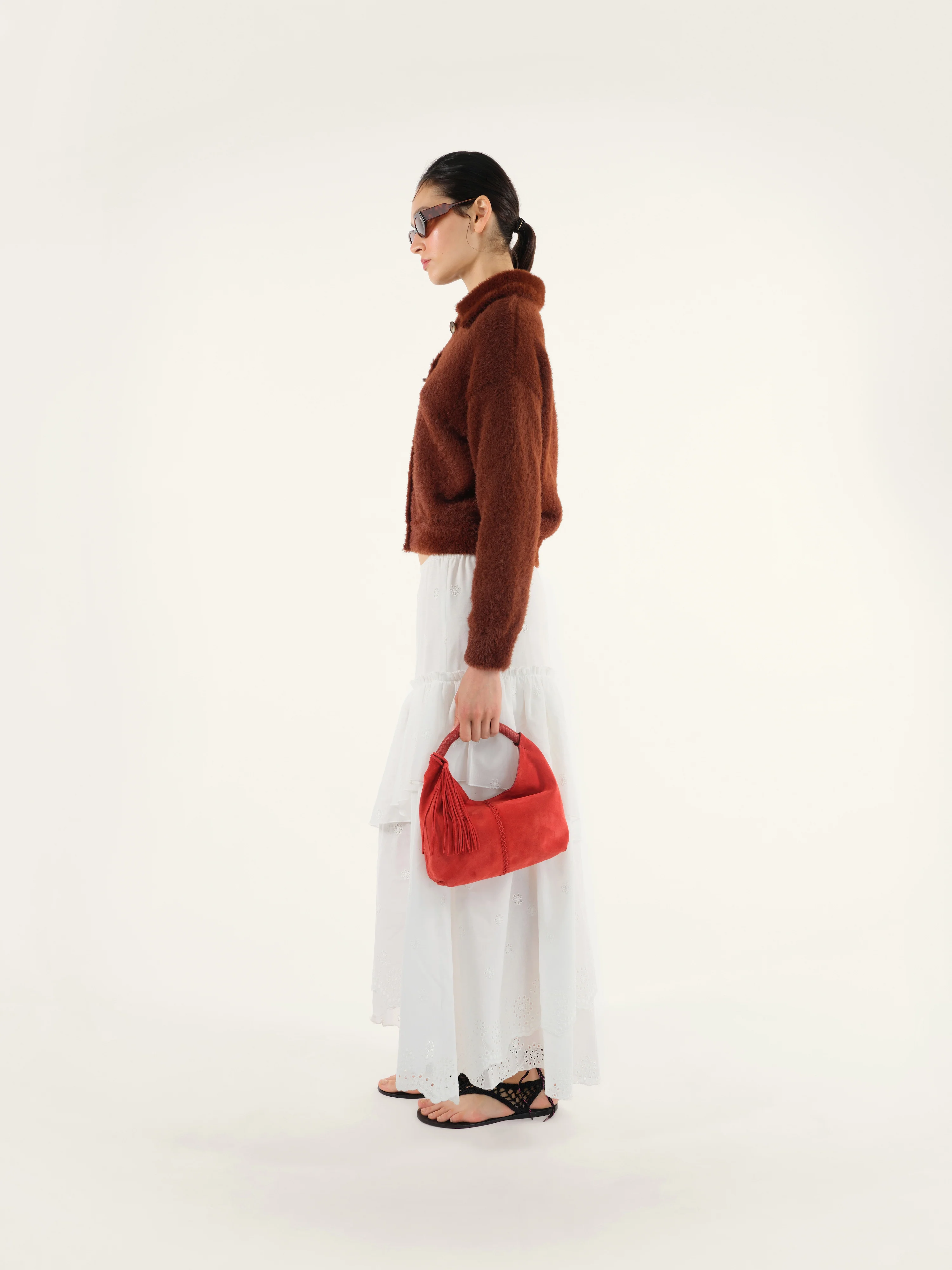 MINI GALIA - Mini tote bag with woven handle and removable tassel charm - Image 3