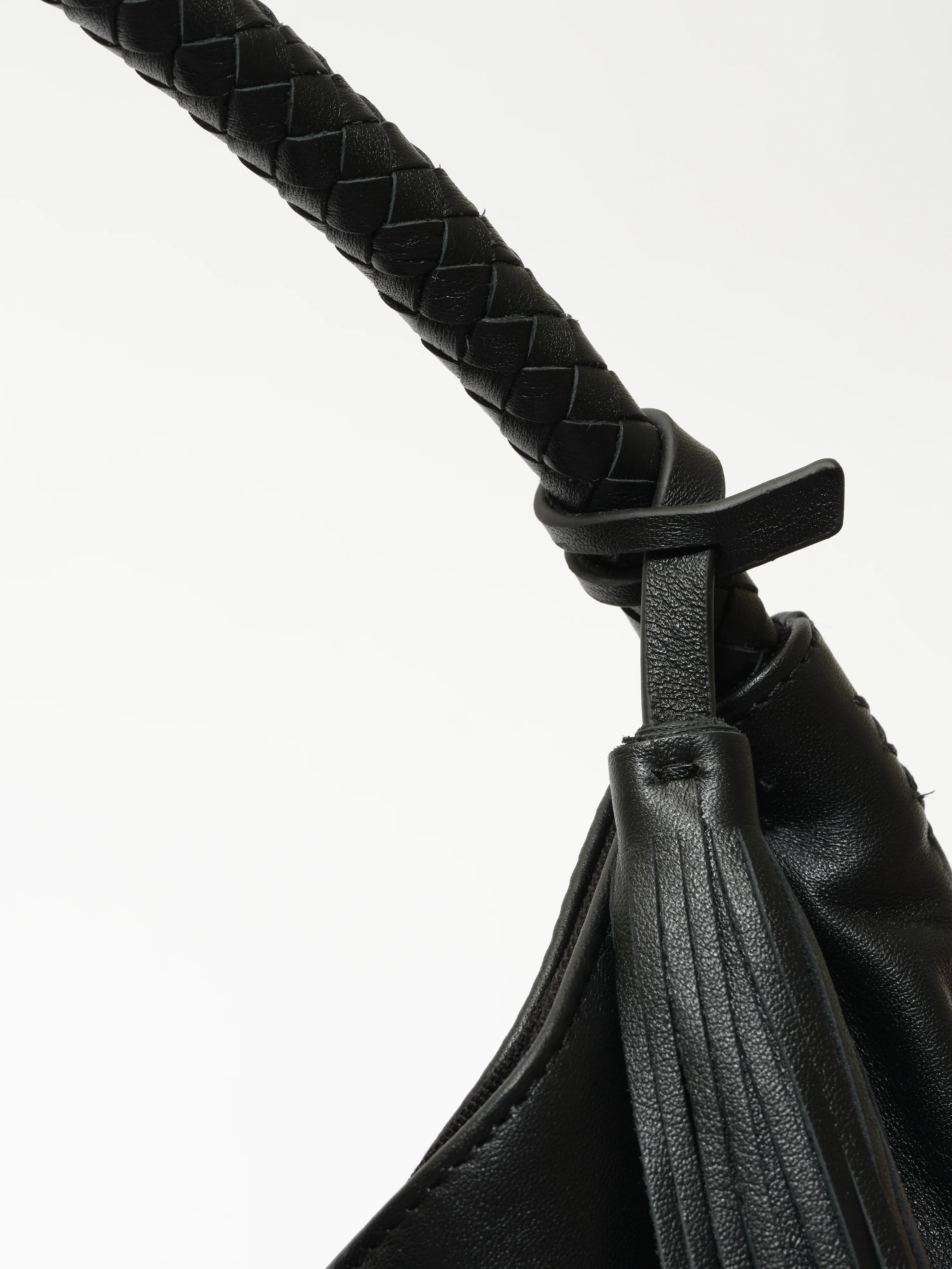 MINI GALIA - Mini tote bag with woven handle and removable tassel charm - Image 4