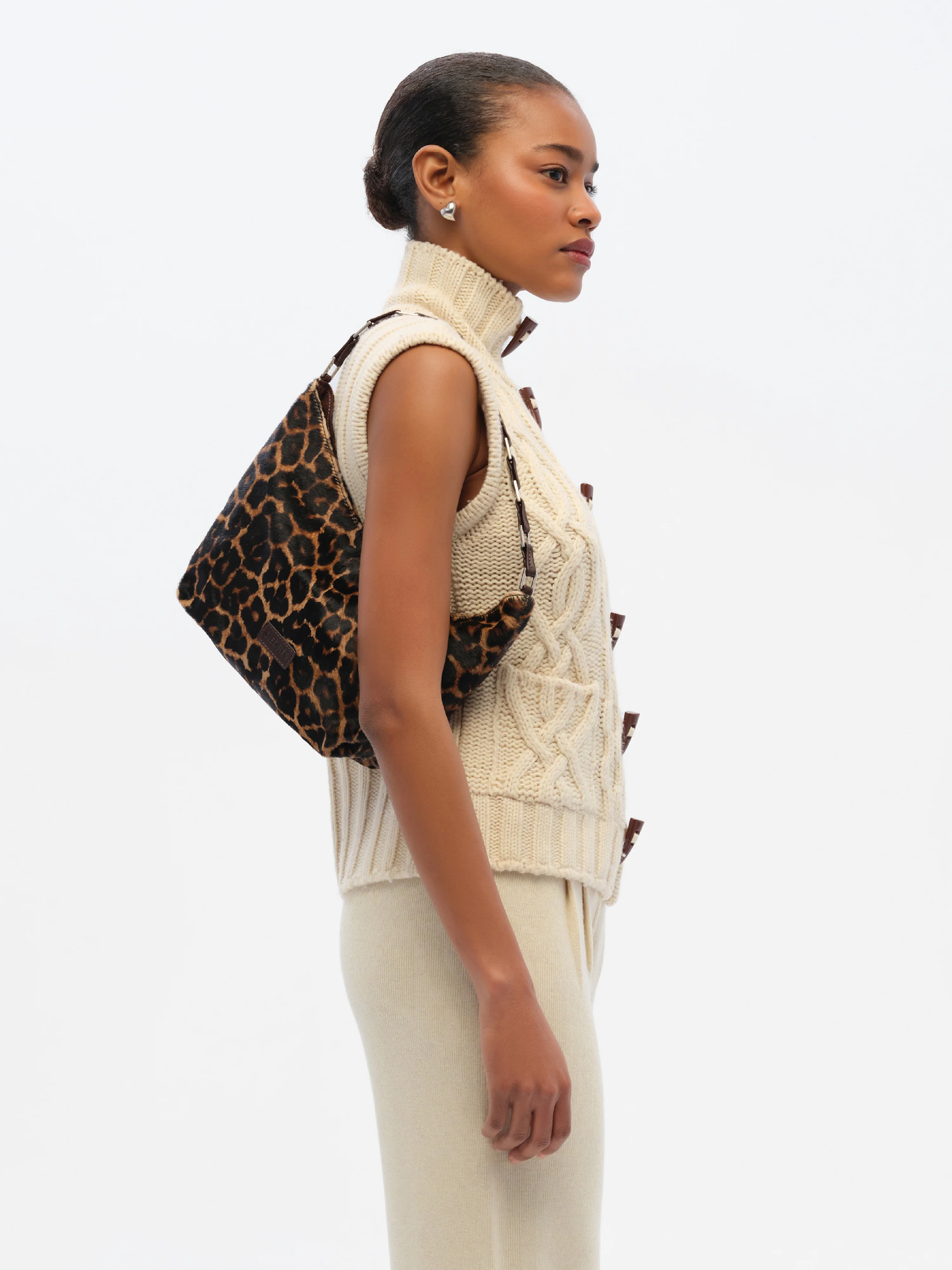 MINI GALIA - Leopard-print hair leather shoulder bag - Image 3