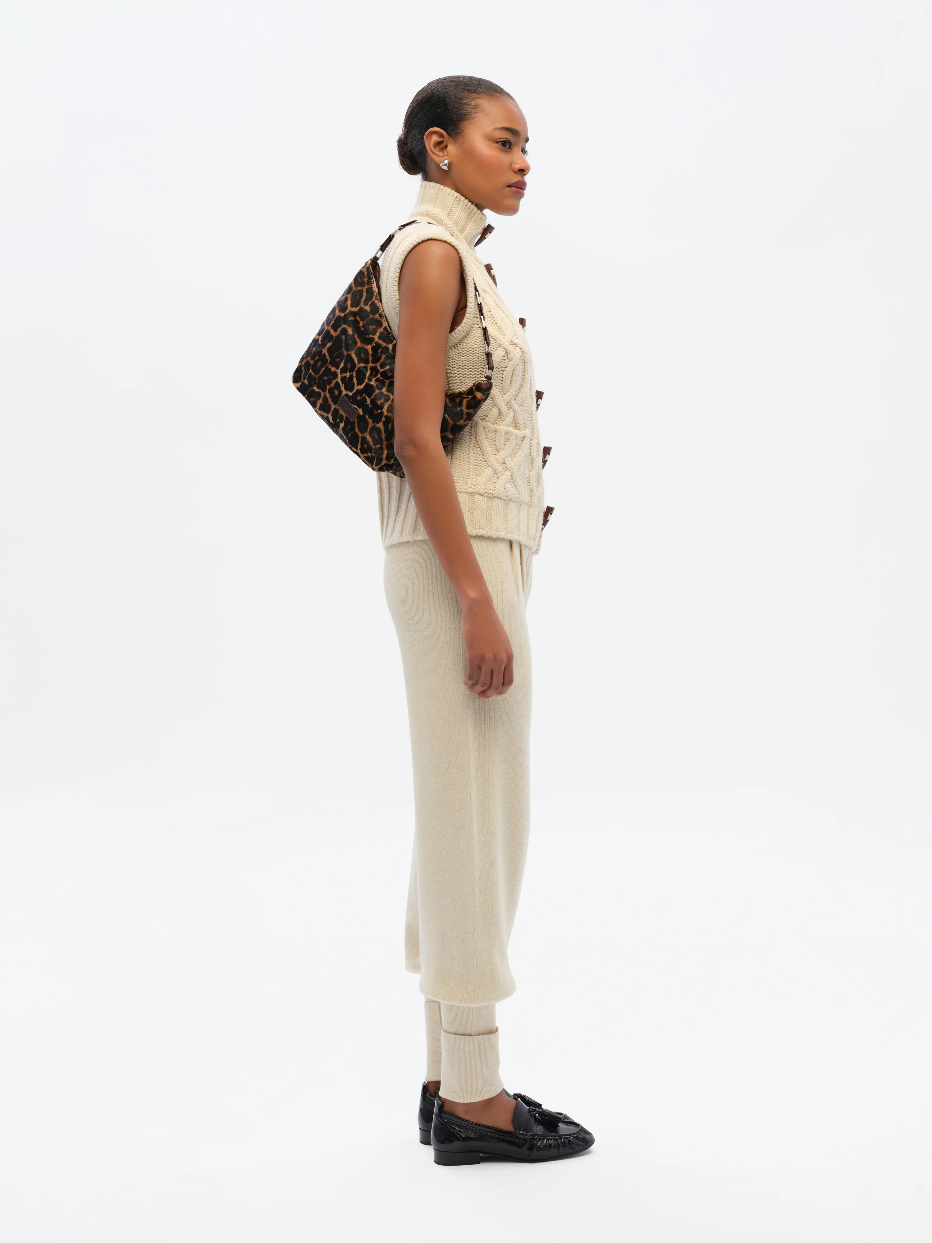 MINI GALIA - Leopard-print hair leather shoulder bag - Image 4