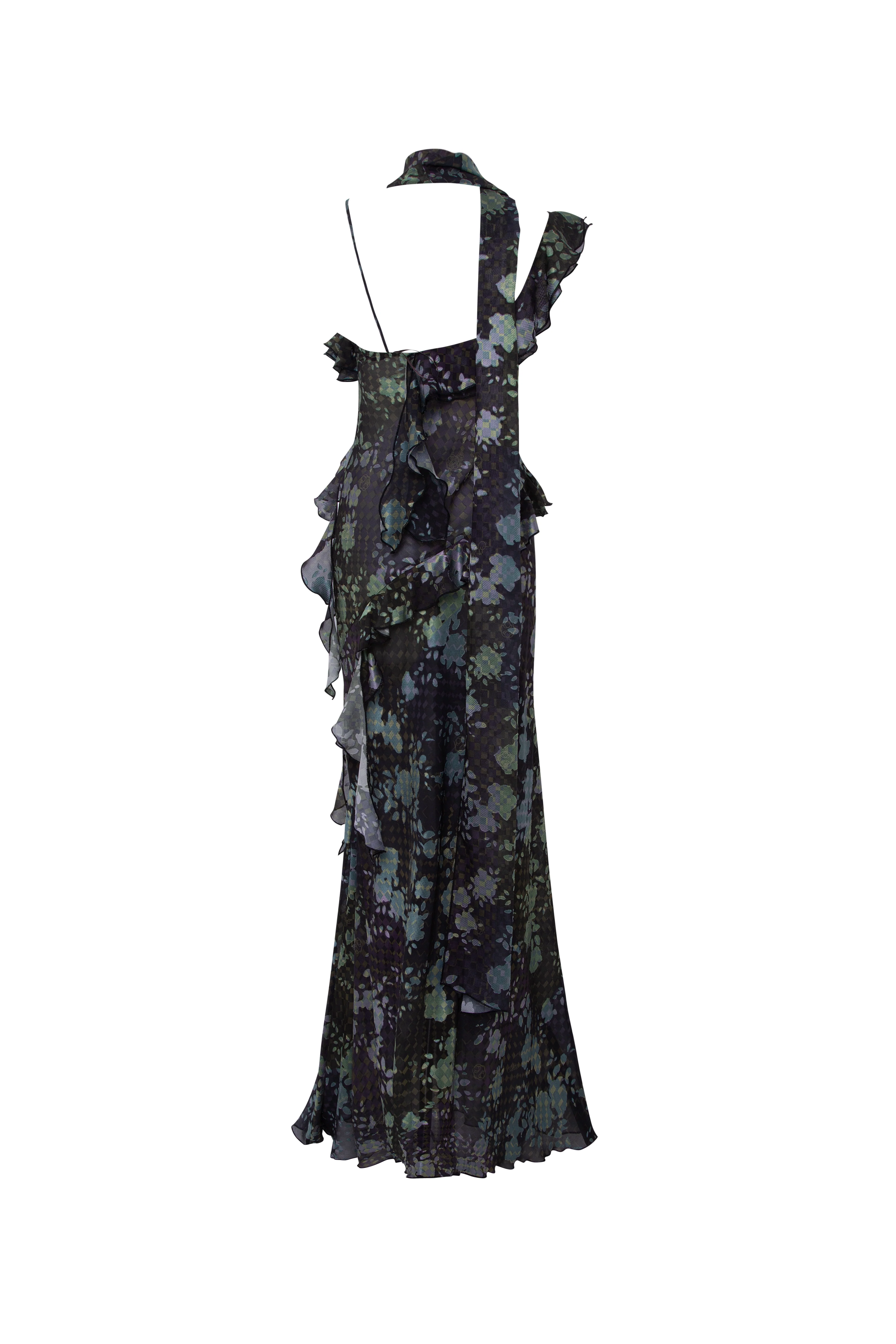 MONICA - Ruffled devoré chiffon maxi dress - Image 6