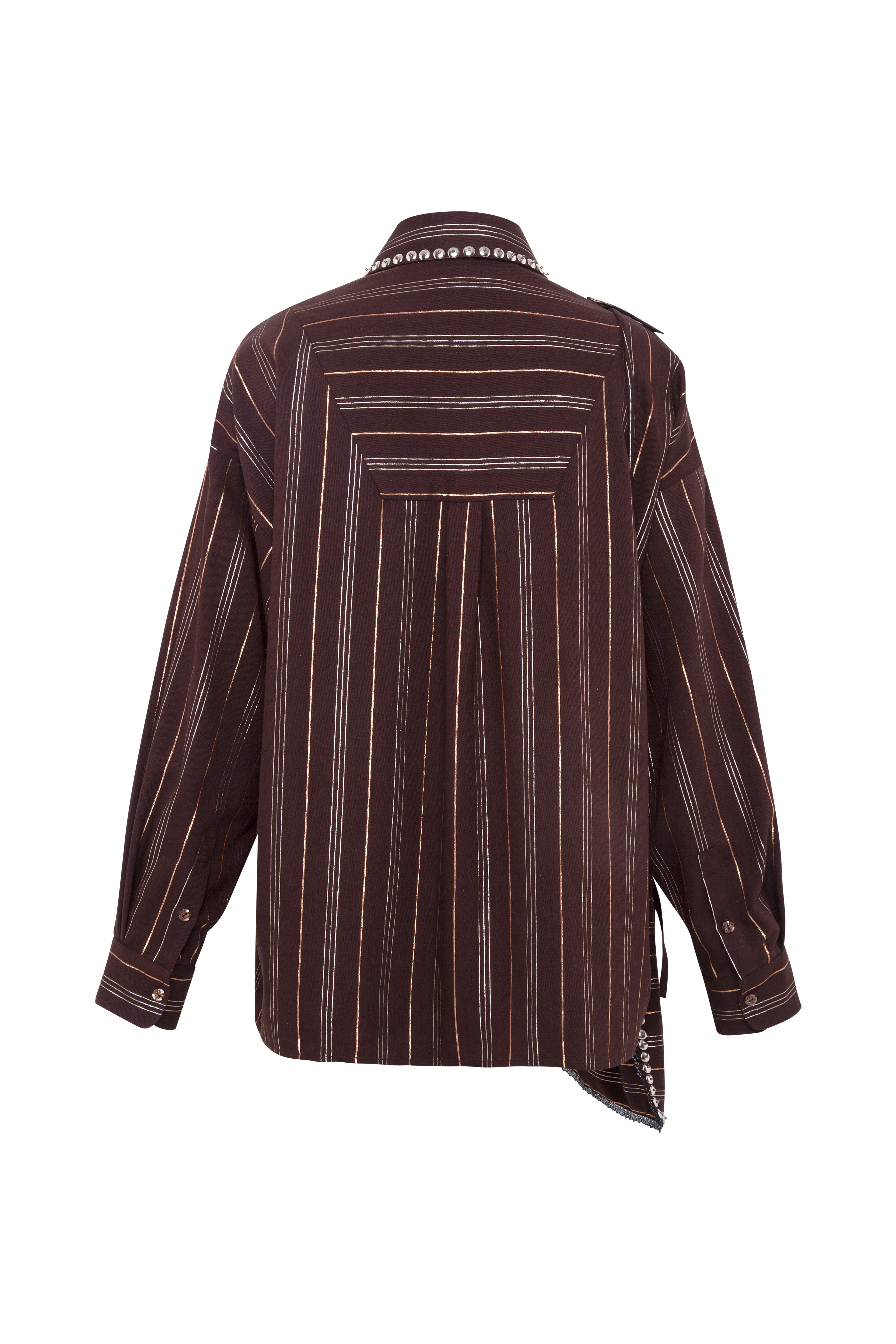 MONINA - Striped long sleeve shirt with studs - Image 8