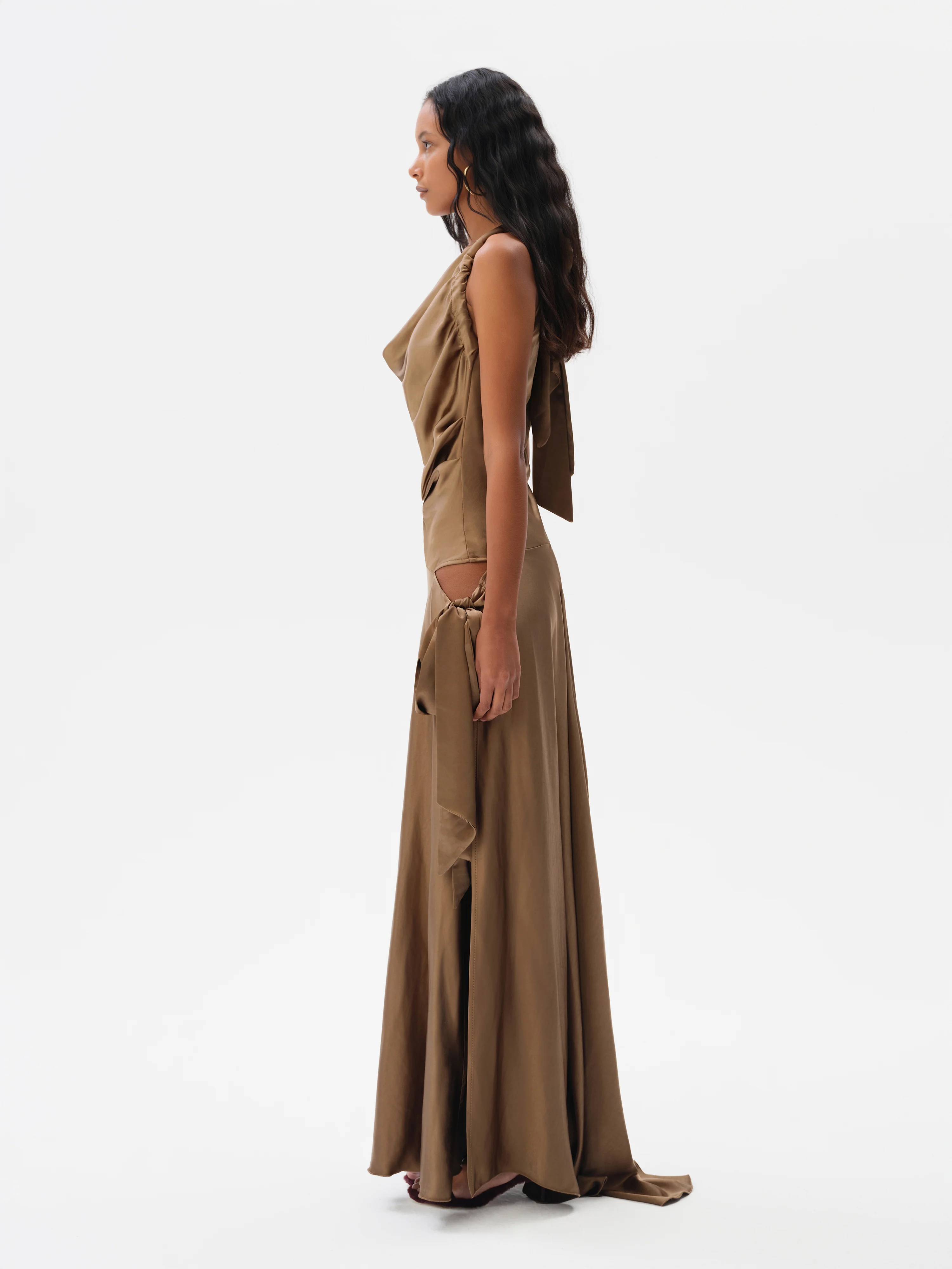 NESTA - Cut-out detailed draped maxi dress - Image 4