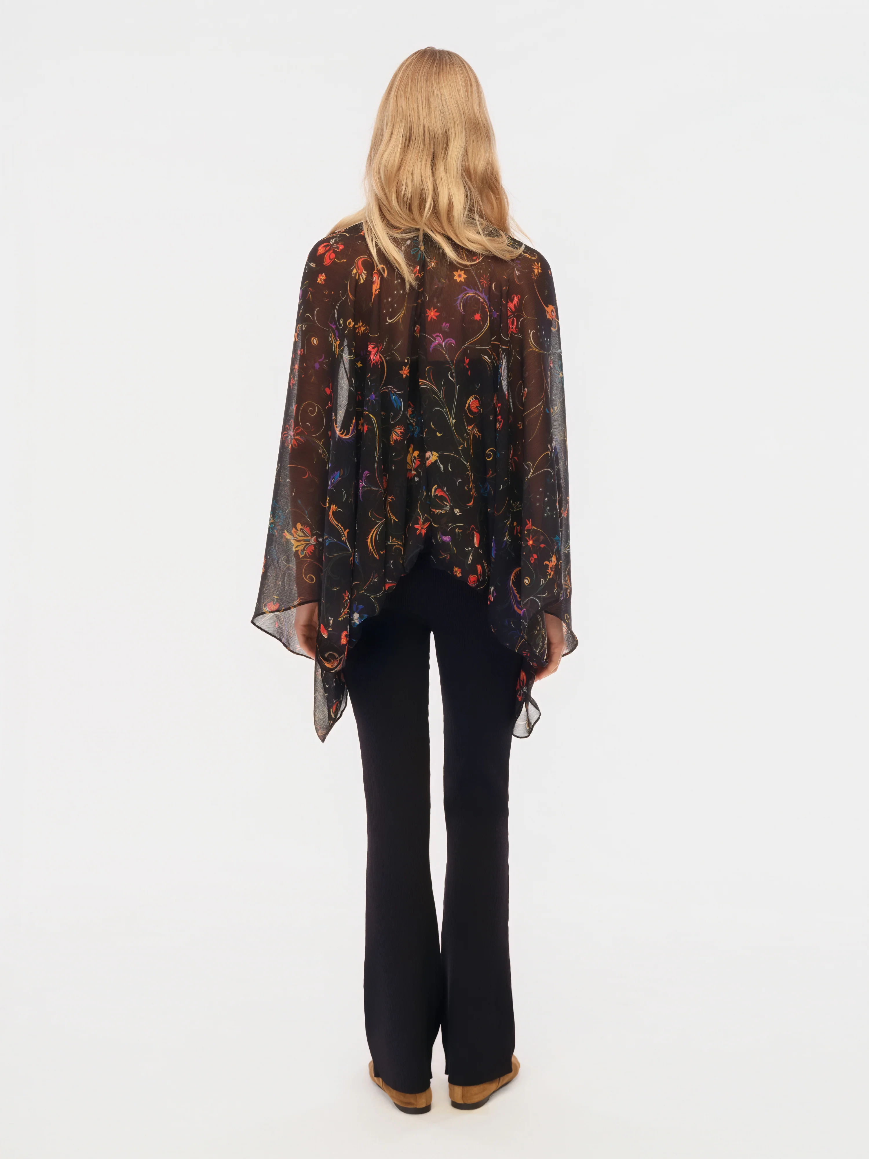 NOTRE - Flare-leg knit pants with scarf detail - Image 2