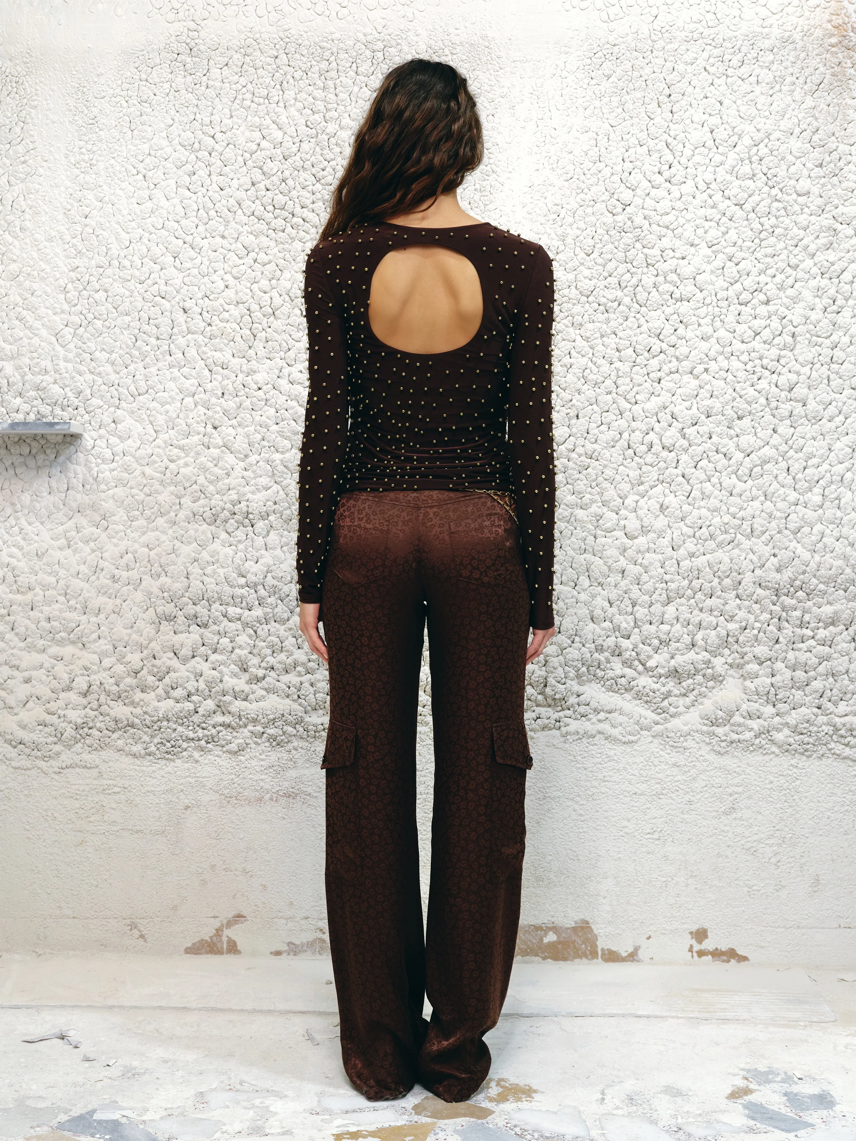 ODEL - Studded open-back longsleeved top - Image 5