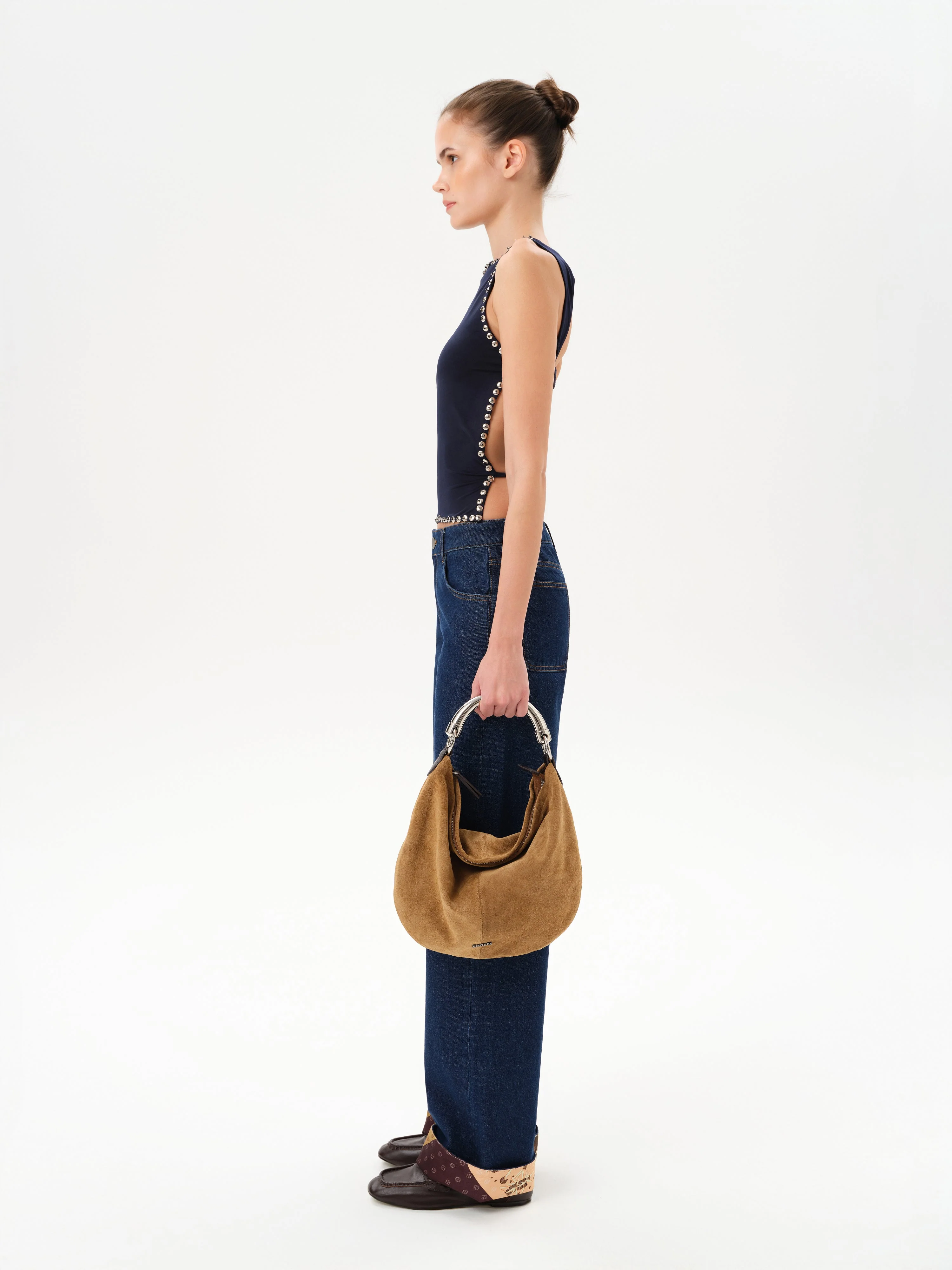 ODETTE - Dark wash jean with turned up cuffs - Image 3