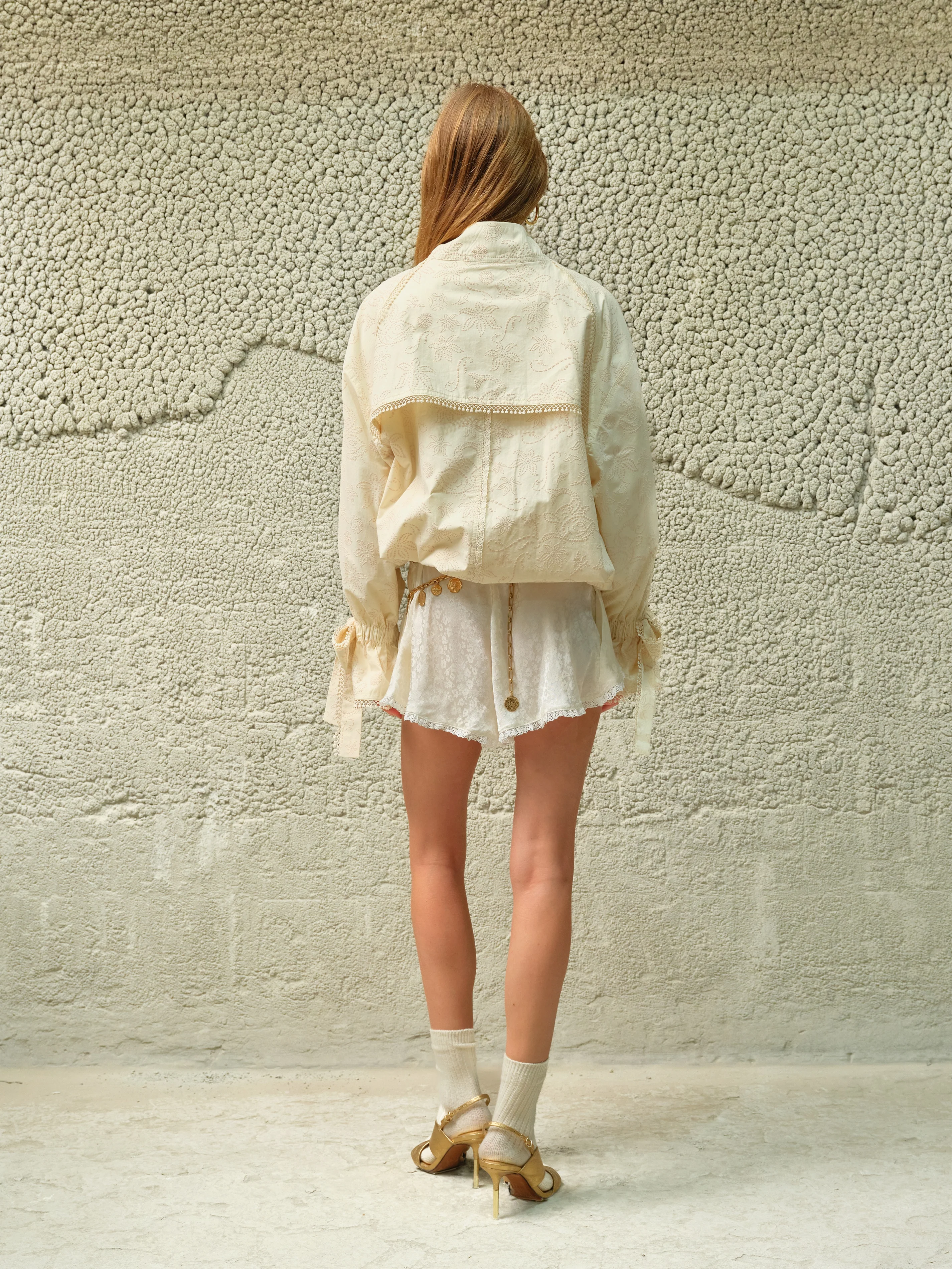 POLCA - Textured jacket with bow detailed cuffs - Image 4