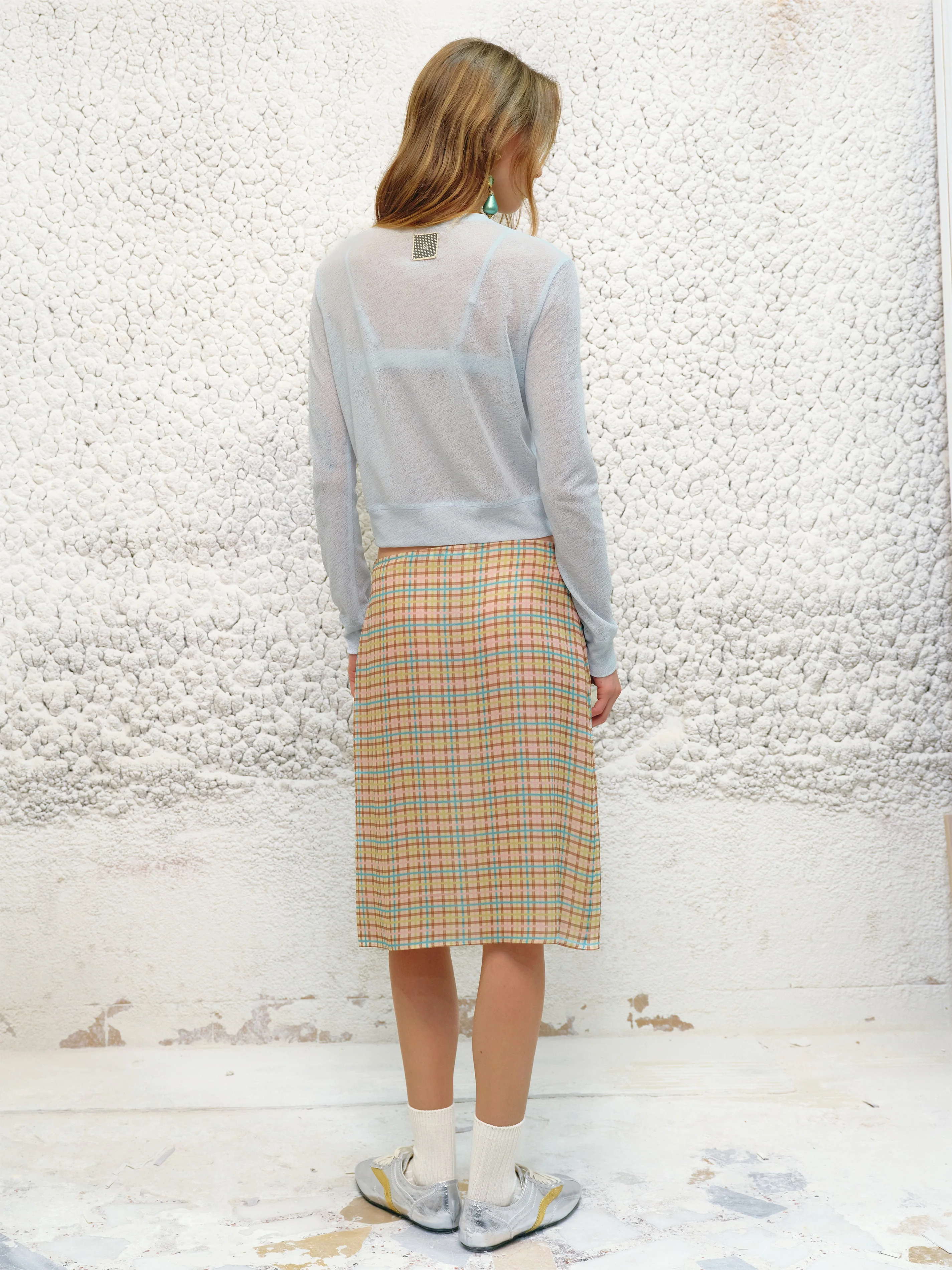 POLI - Crewneck button-up cardigan with matching bralette - Image 3