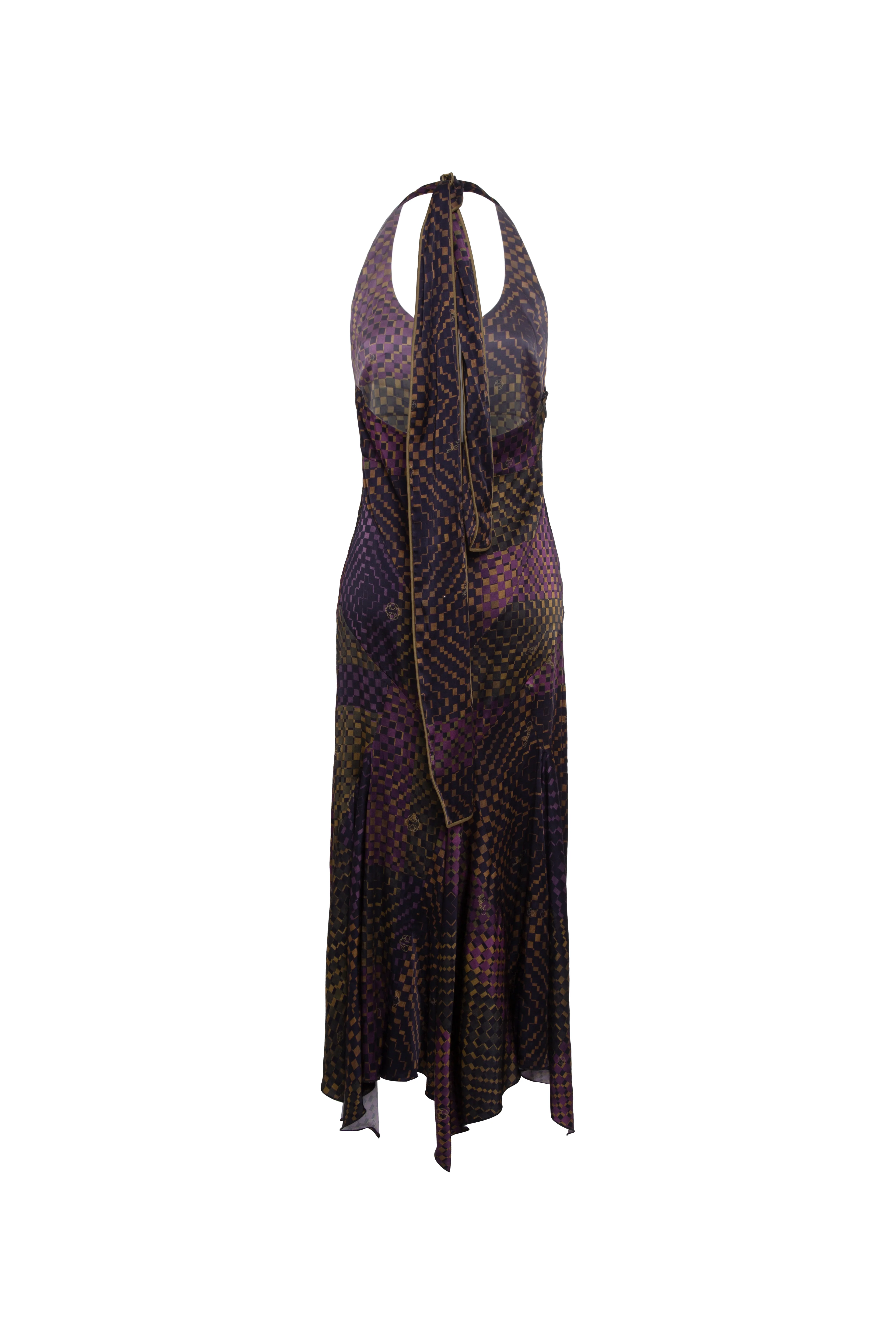 RAYE - Printed halter neck midi satin dress - Image 6