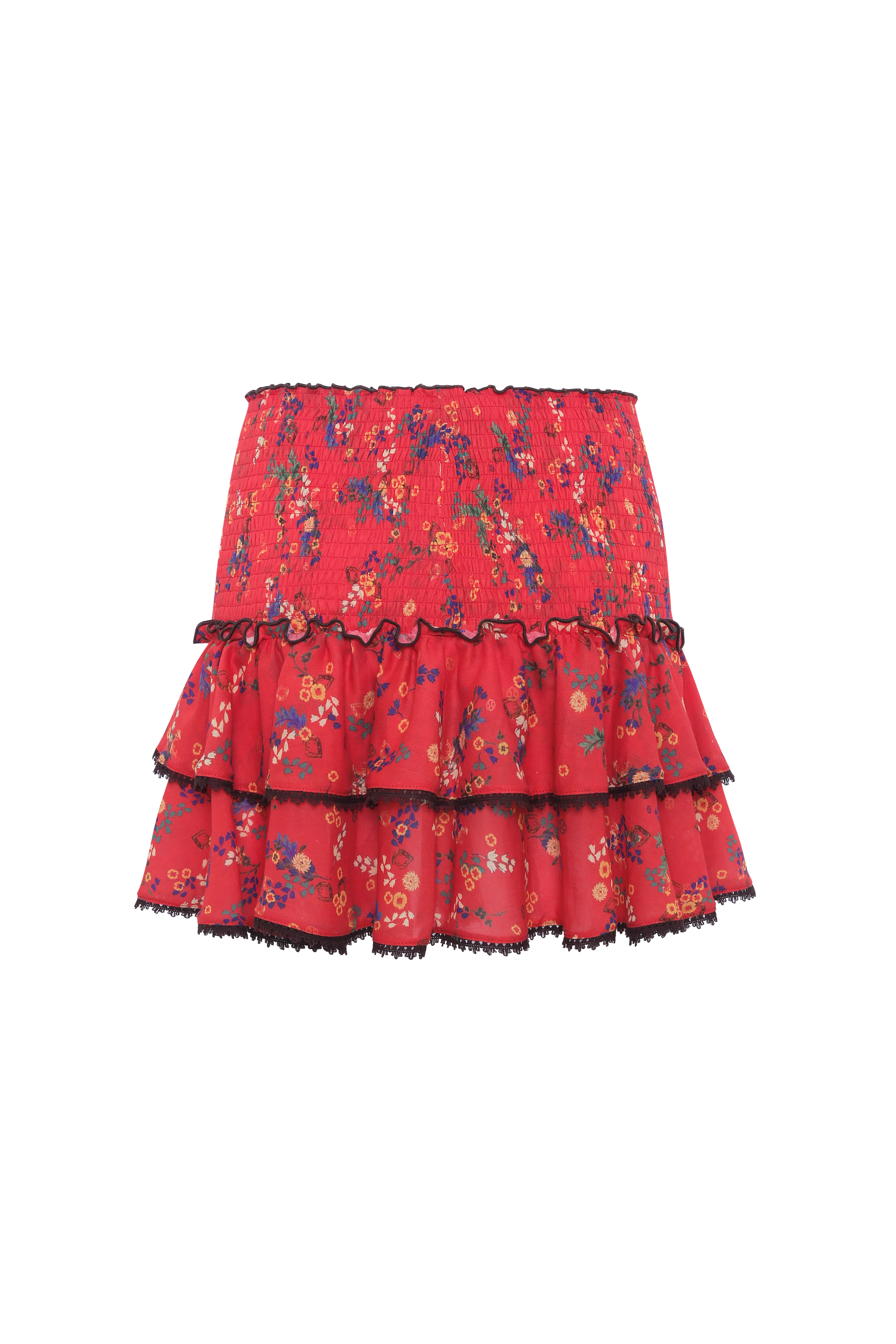 ROMY - Smocked floral ruffle mini skirt - Image 5