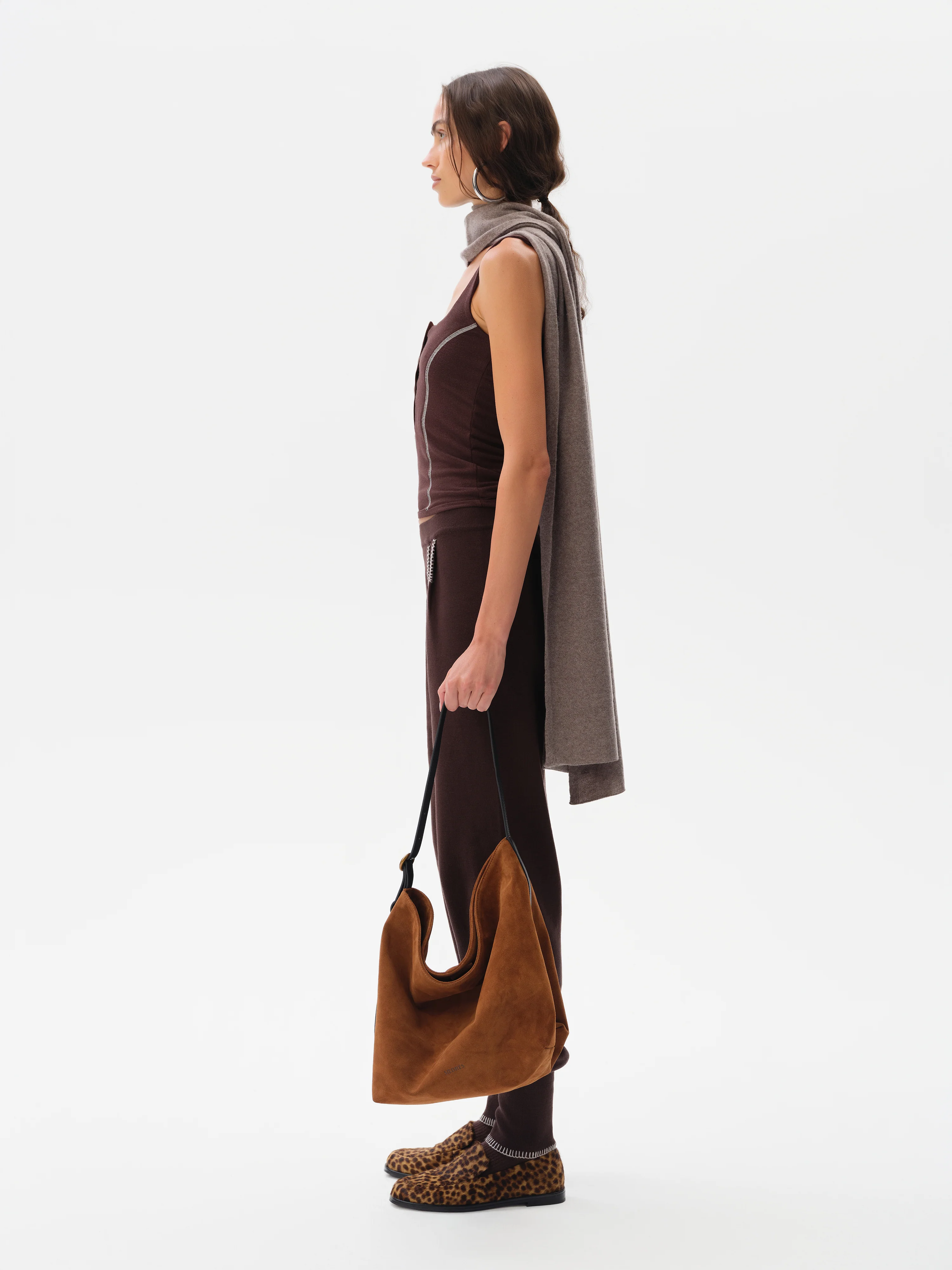 ROSENA - Knit harem pants with blanket-stitched hem - Image 3