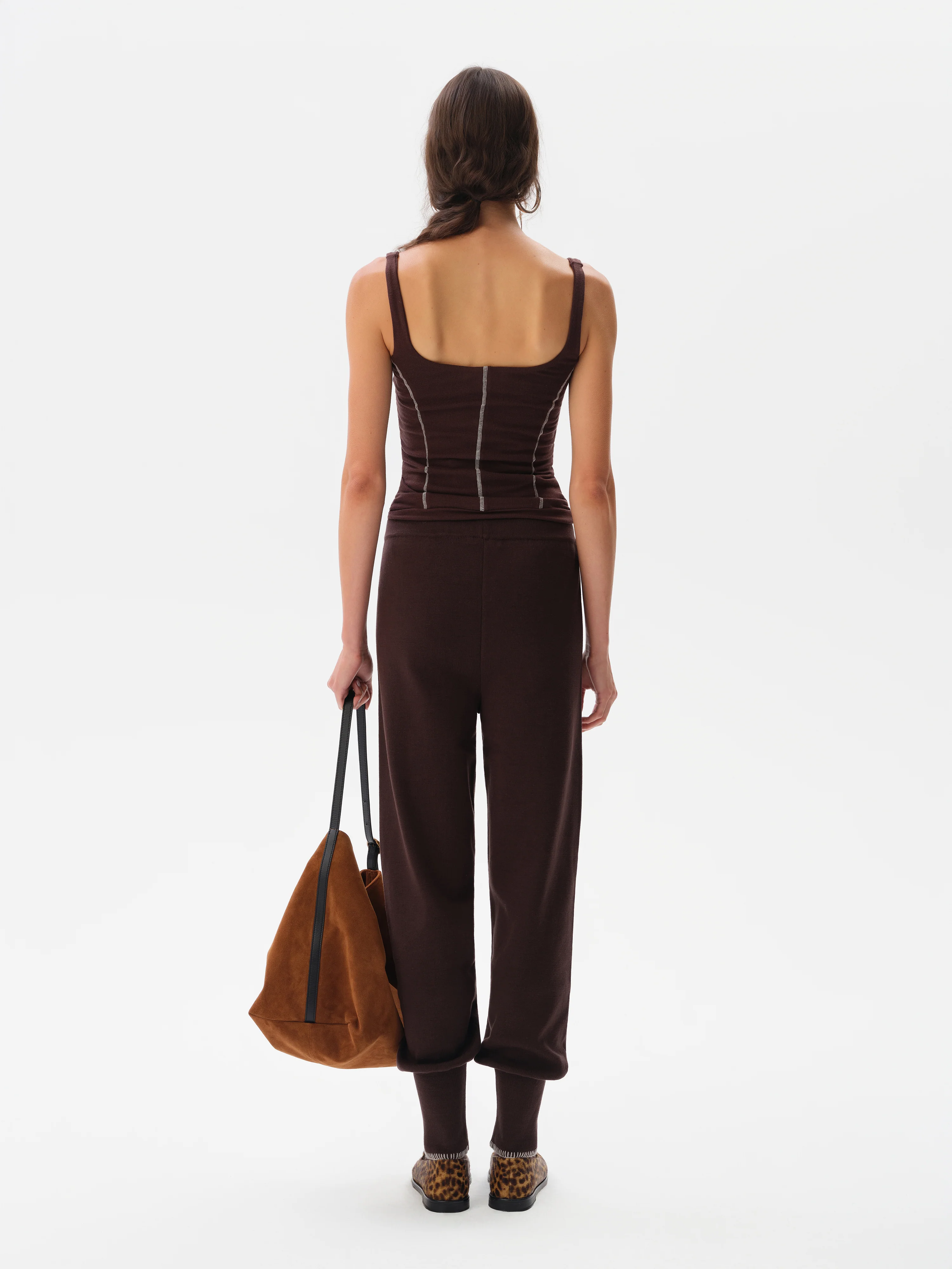 ROSENA - Knit harem pants with blanket-stitched hem - Image 4