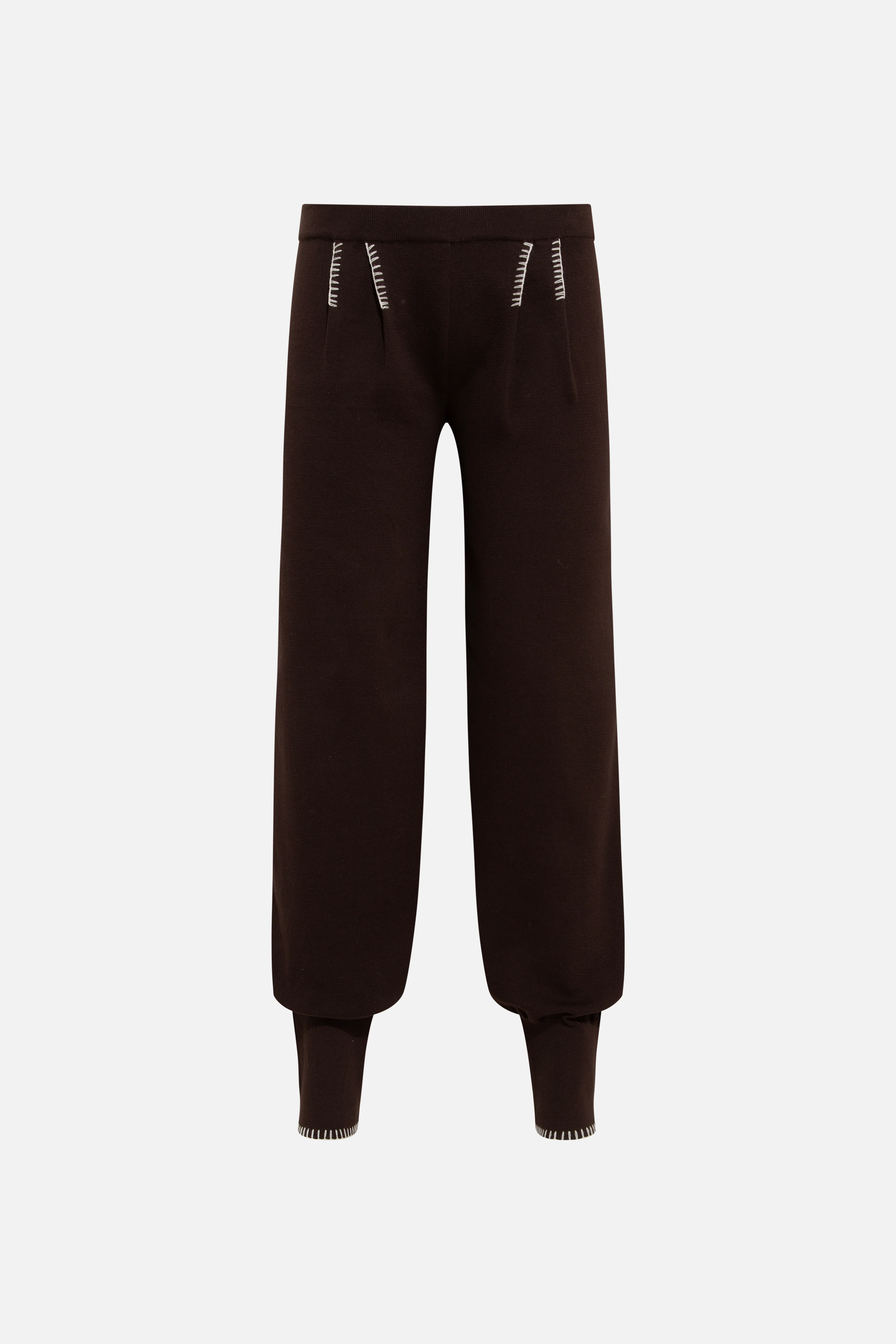 ROSENA - Knit harem pants with blanket-stitched hem - Image 5