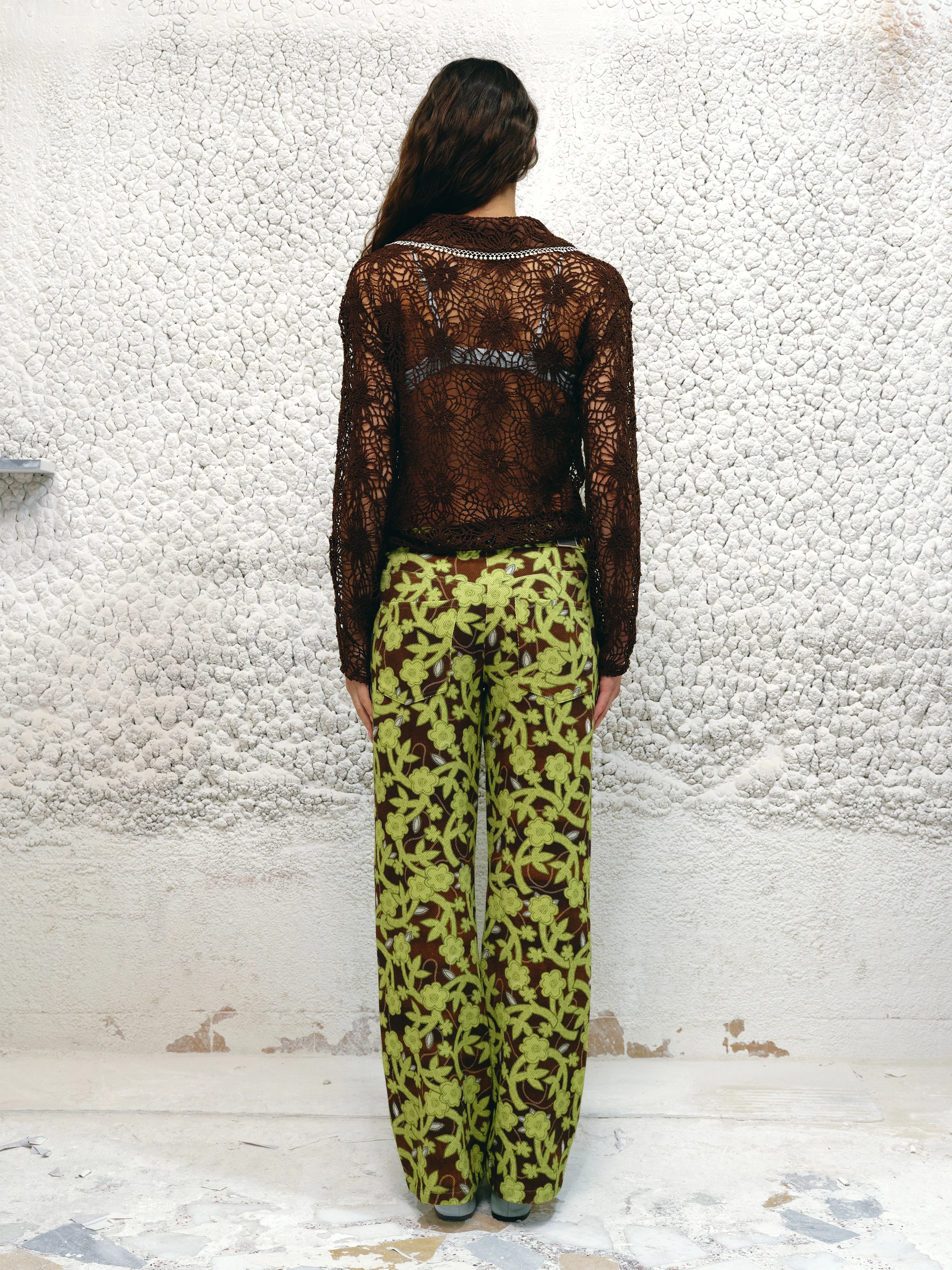 ROUX - Floral printed straight-leg low-rise pants - Image 3