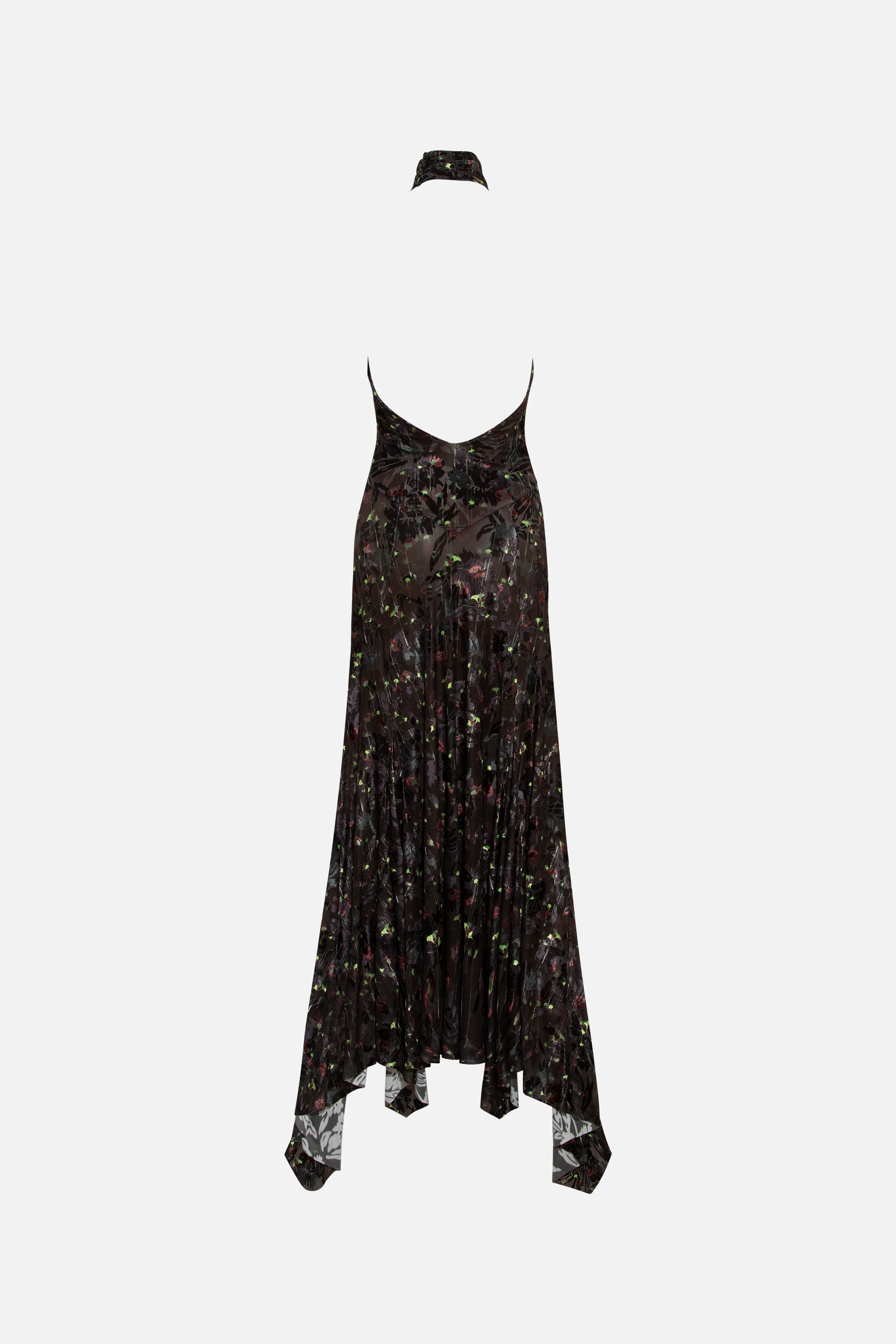 SEGNOR - Open-back halter velvet devoré dress - Image 6