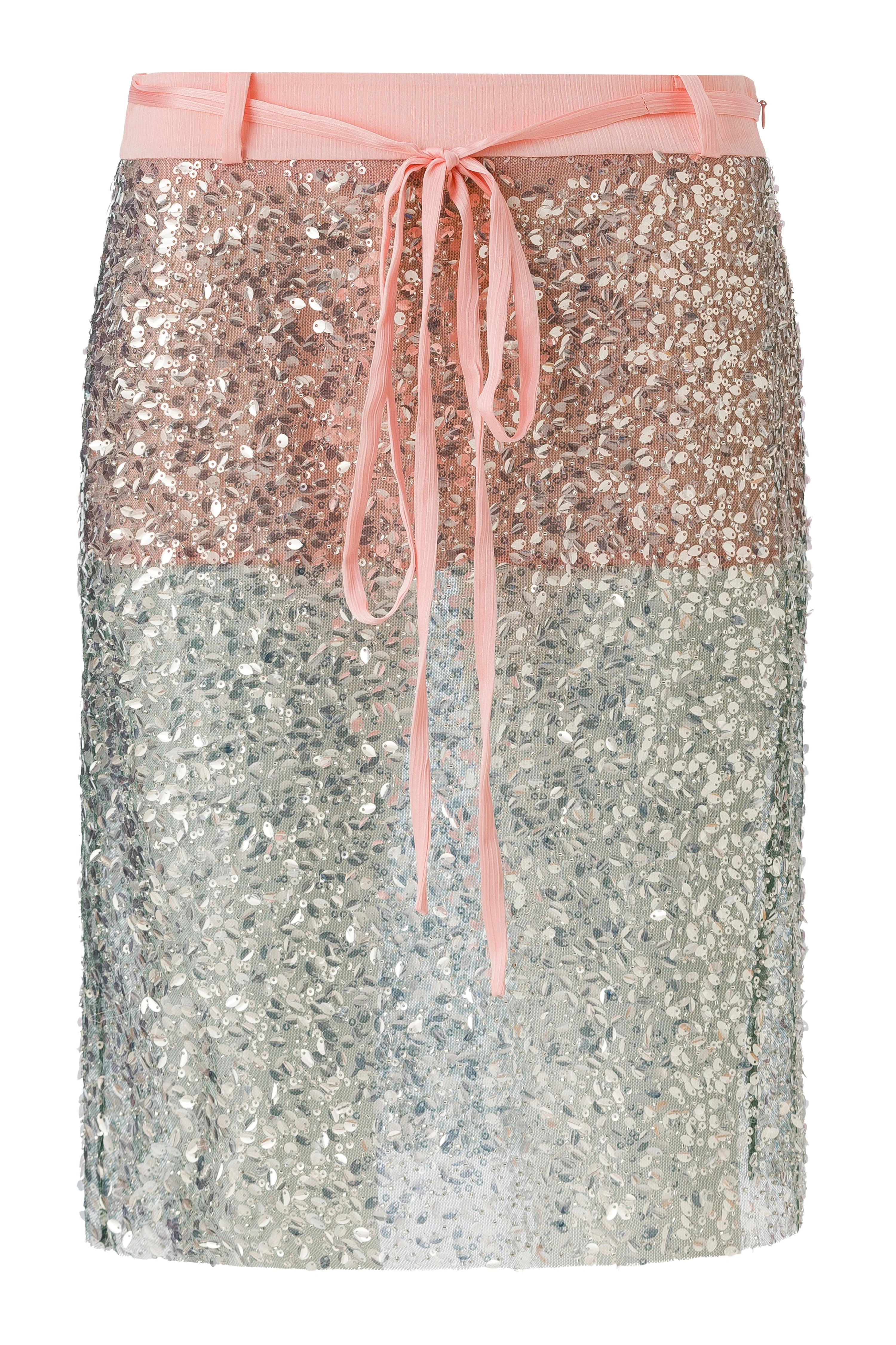 SHAILENE - Sequined low-rise midi skirt with lining - Image 4