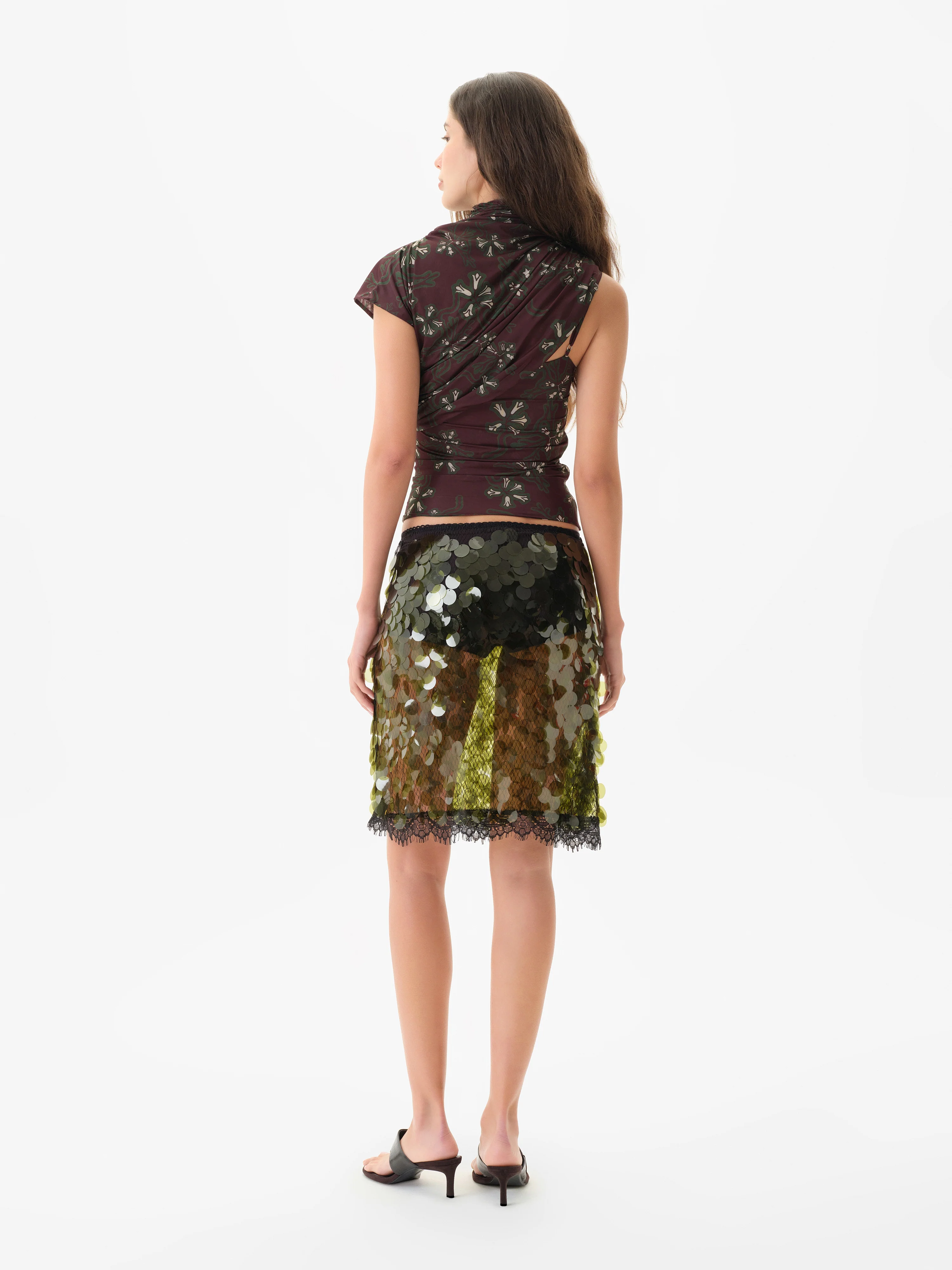 SILVY - Asymmetric printed jersey top - Image 5