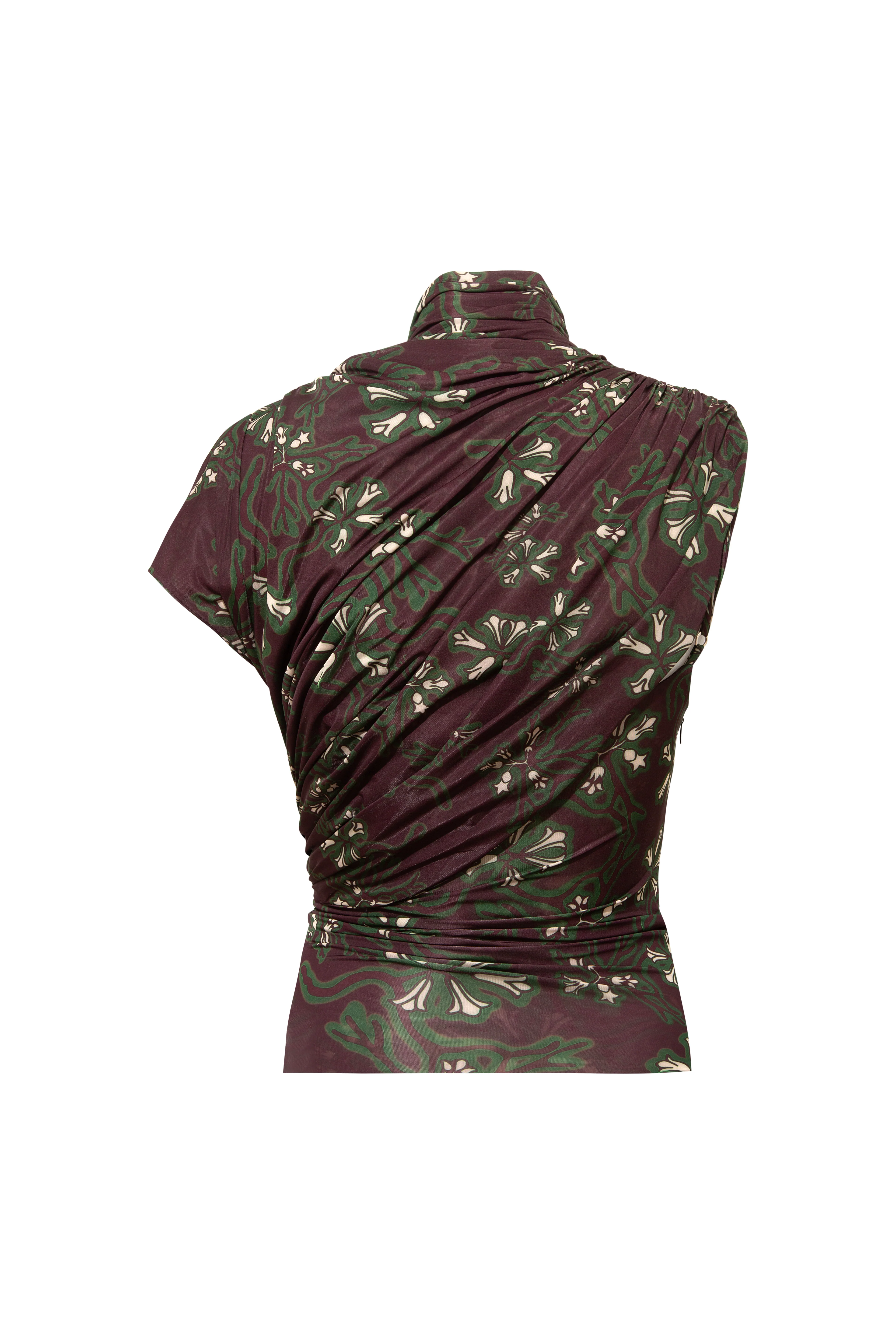 SILVY - Asymmetric printed jersey top - Image 7