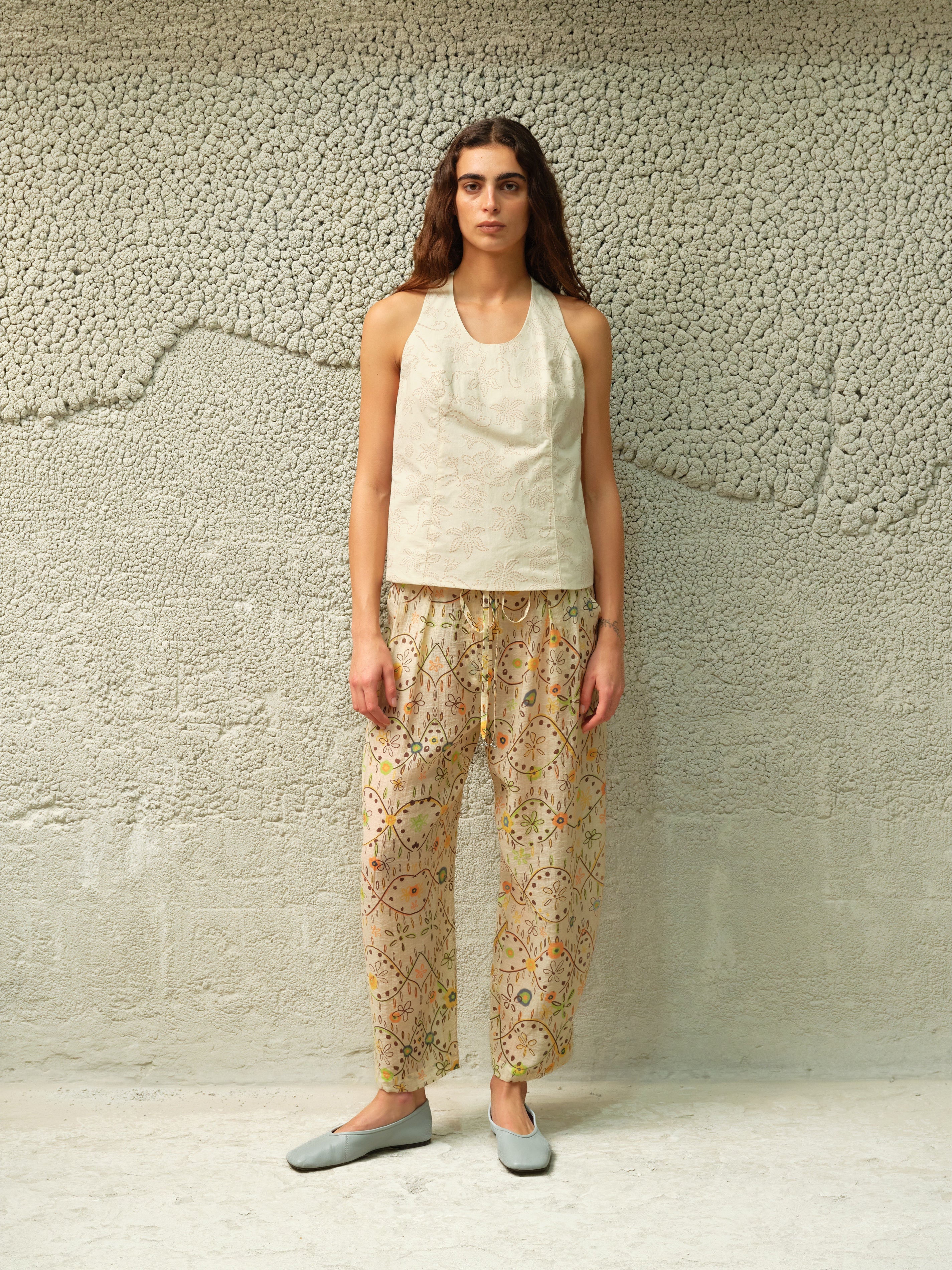 TAYLOR - Printed semi-sheer organza trousers - Image 2