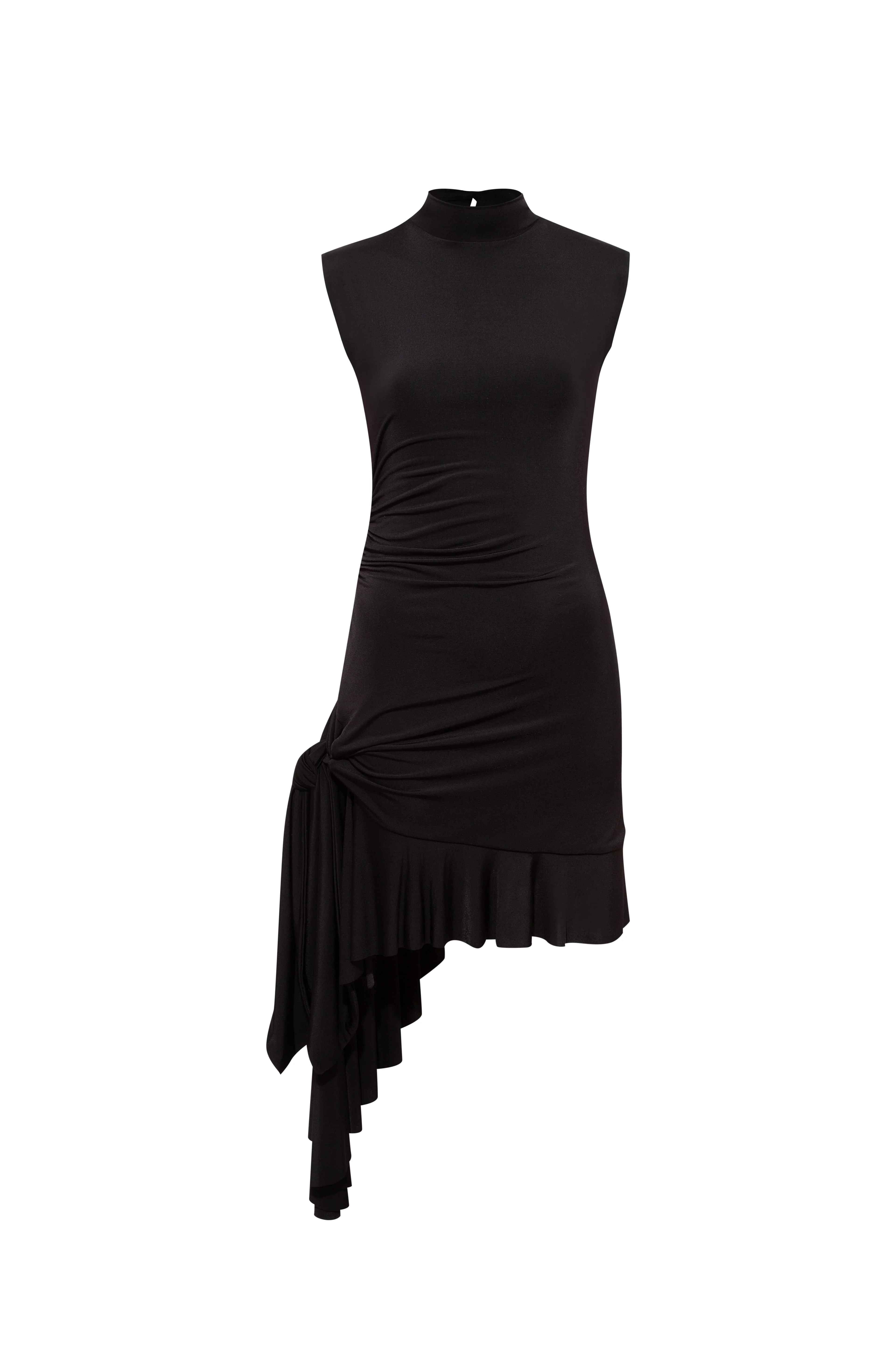 TENA - Sleeveless jersey dress with side tie and ruffle details - Image 4